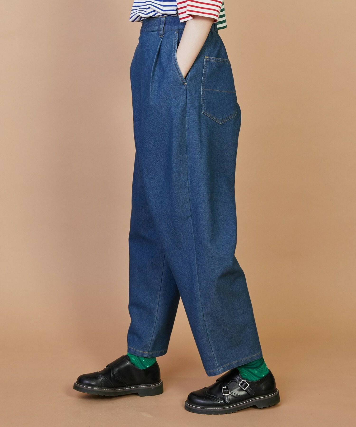 【FRAPBOIS】メッシュデニム パンツ 詳細画像 ネイビー 1