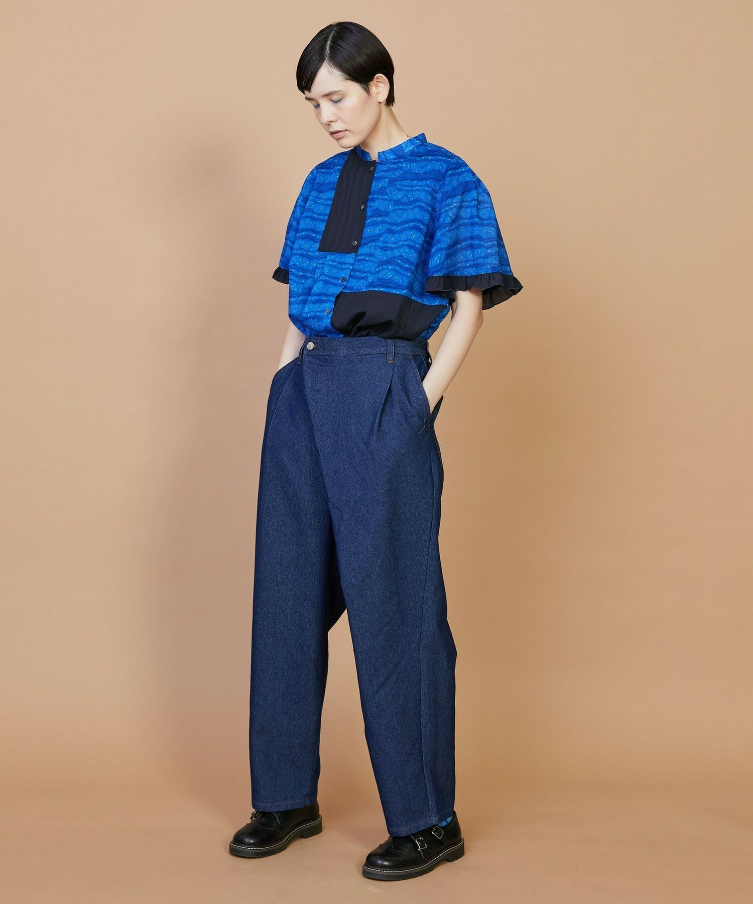 【FRAPBOIS】メッシュデニム パンツ 詳細画像 ネイビー 14