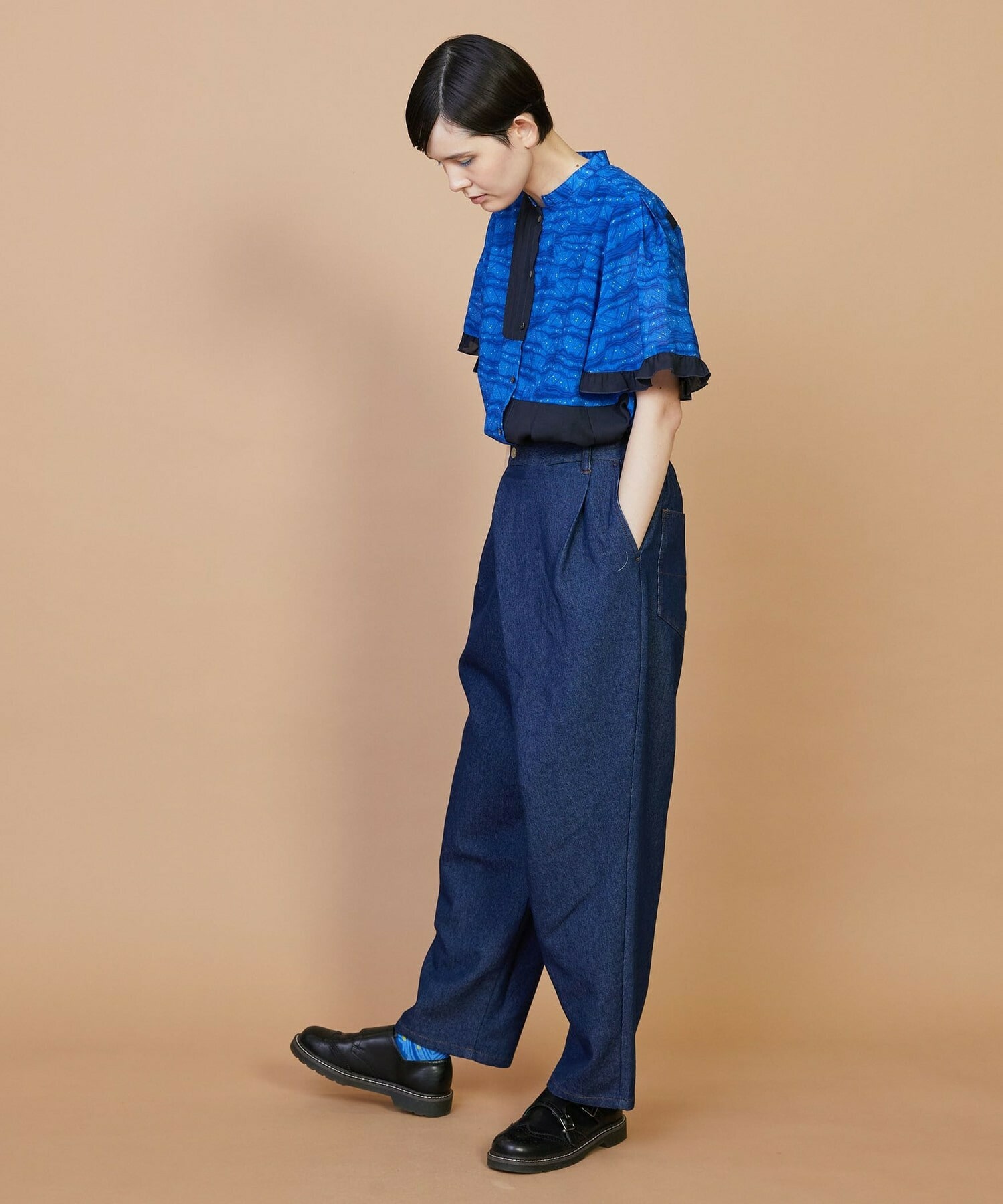 【FRAPBOIS】メッシュデニム パンツ 詳細画像 ネイビー 15