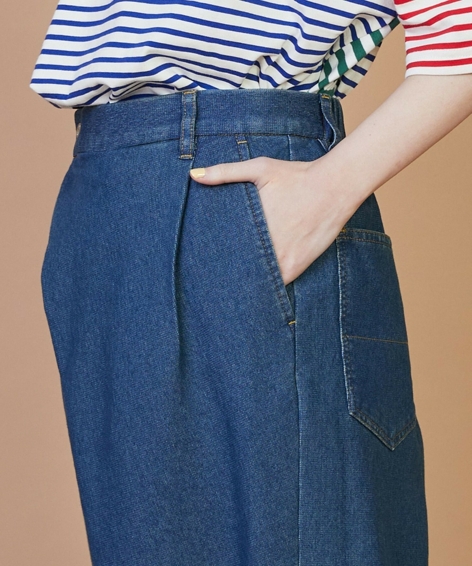 【FRAPBOIS】メッシュデニム パンツ 詳細画像 ネイビー 5