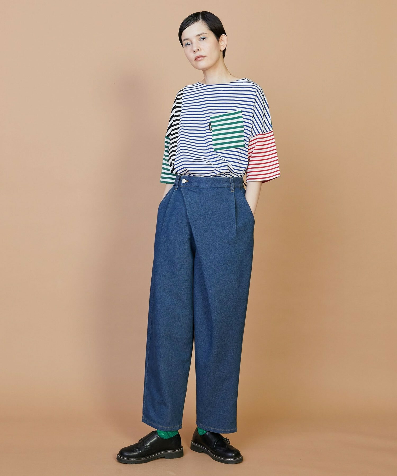 【FRAPBOIS】メッシュデニム パンツ 詳細画像 ネイビー 6