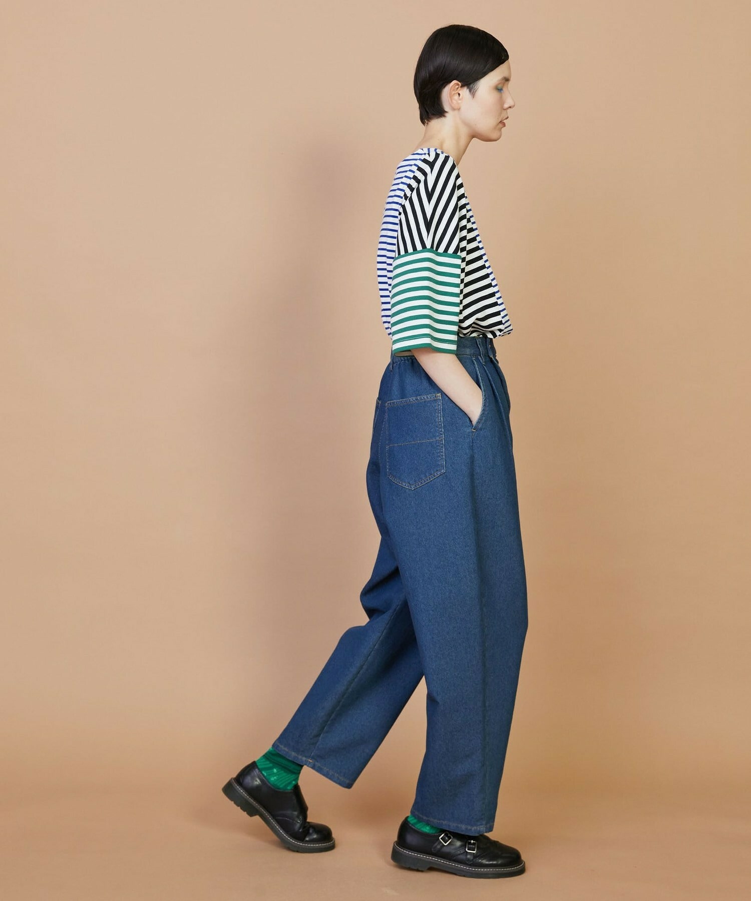 【FRAPBOIS】メッシュデニム パンツ 詳細画像 ネイビー 8