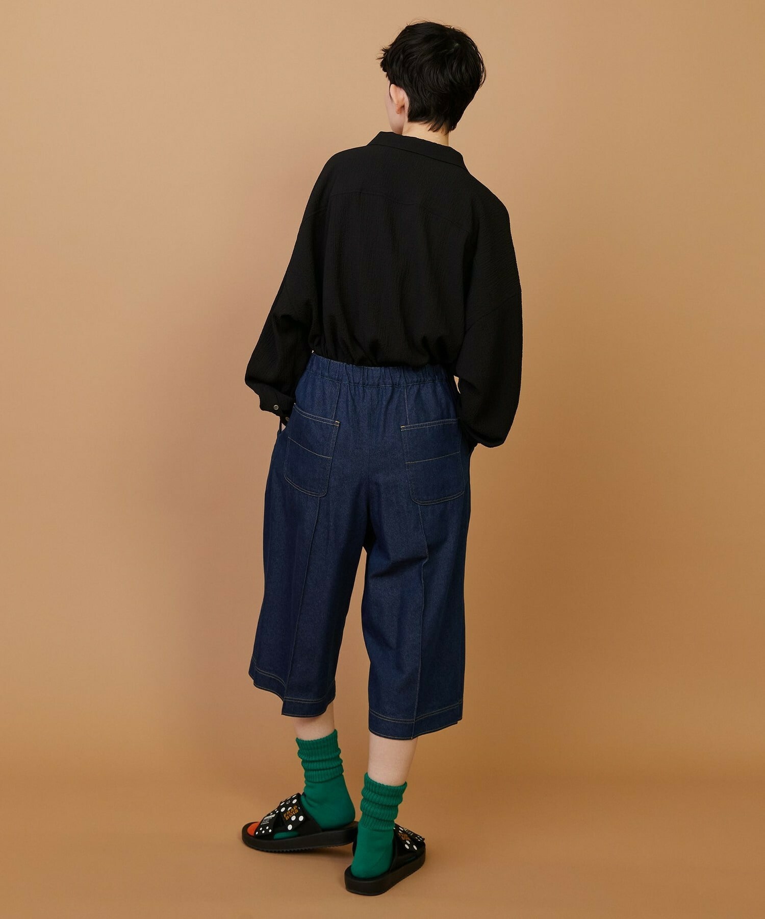 【FRAPBOIS】モイストデニム ハーフパンツ 詳細画像 ブルー 9