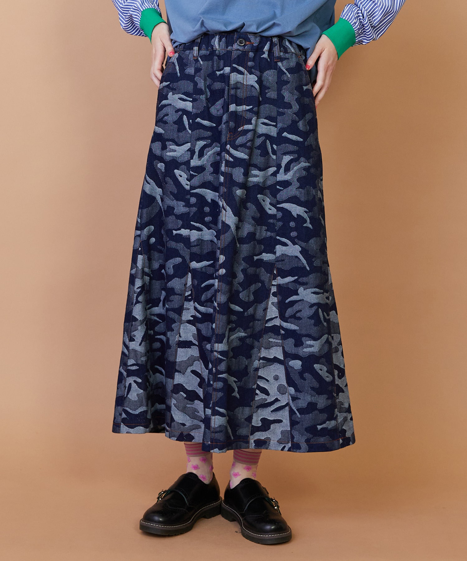 【FRAPBOIS】プラージュデニム スカート 詳細画像 ネイビー 1