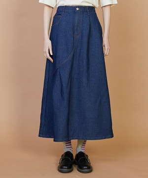 【FRAPBOIS】メッシュデニム スカート 詳細画像 ネイビー 1