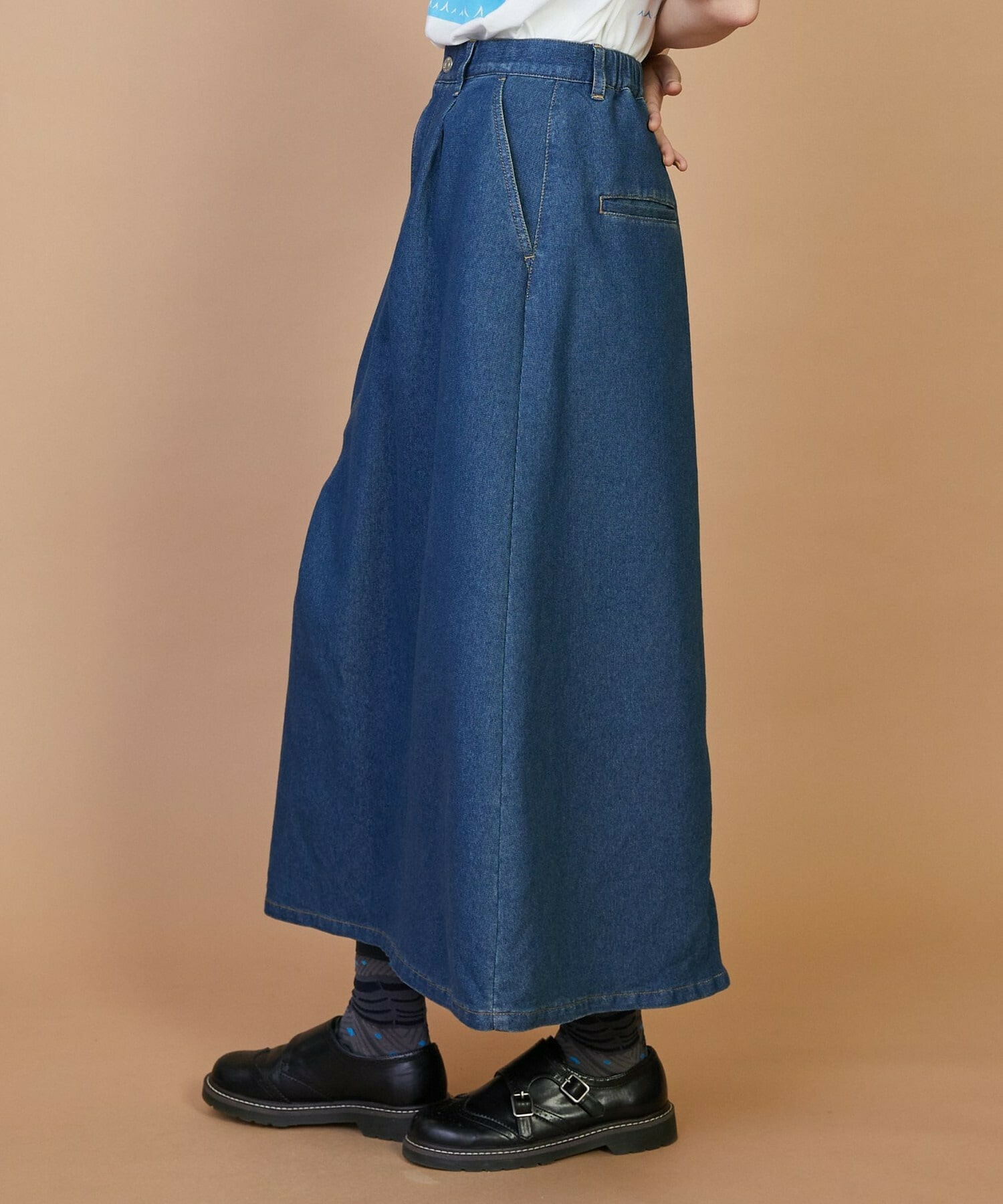 【FRAPBOIS】メッシュデニム スカート 詳細画像 ネイビー 1