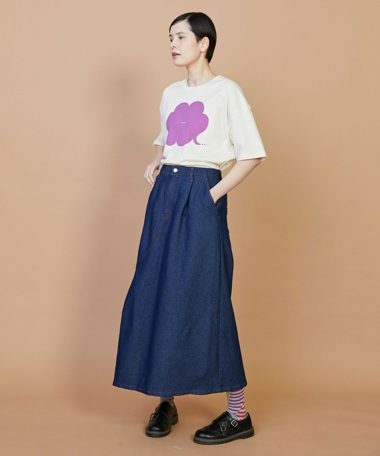 【FRAPBOIS】メッシュデニム スカート 詳細画像 ネイビー 10