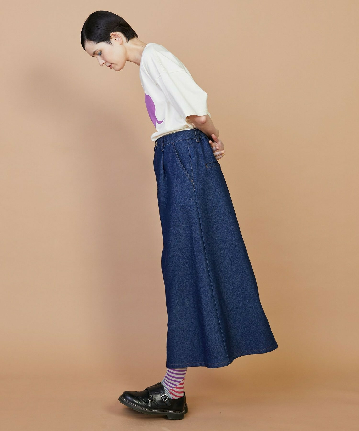 【FRAPBOIS】メッシュデニム スカート 詳細画像 ネイビー 11