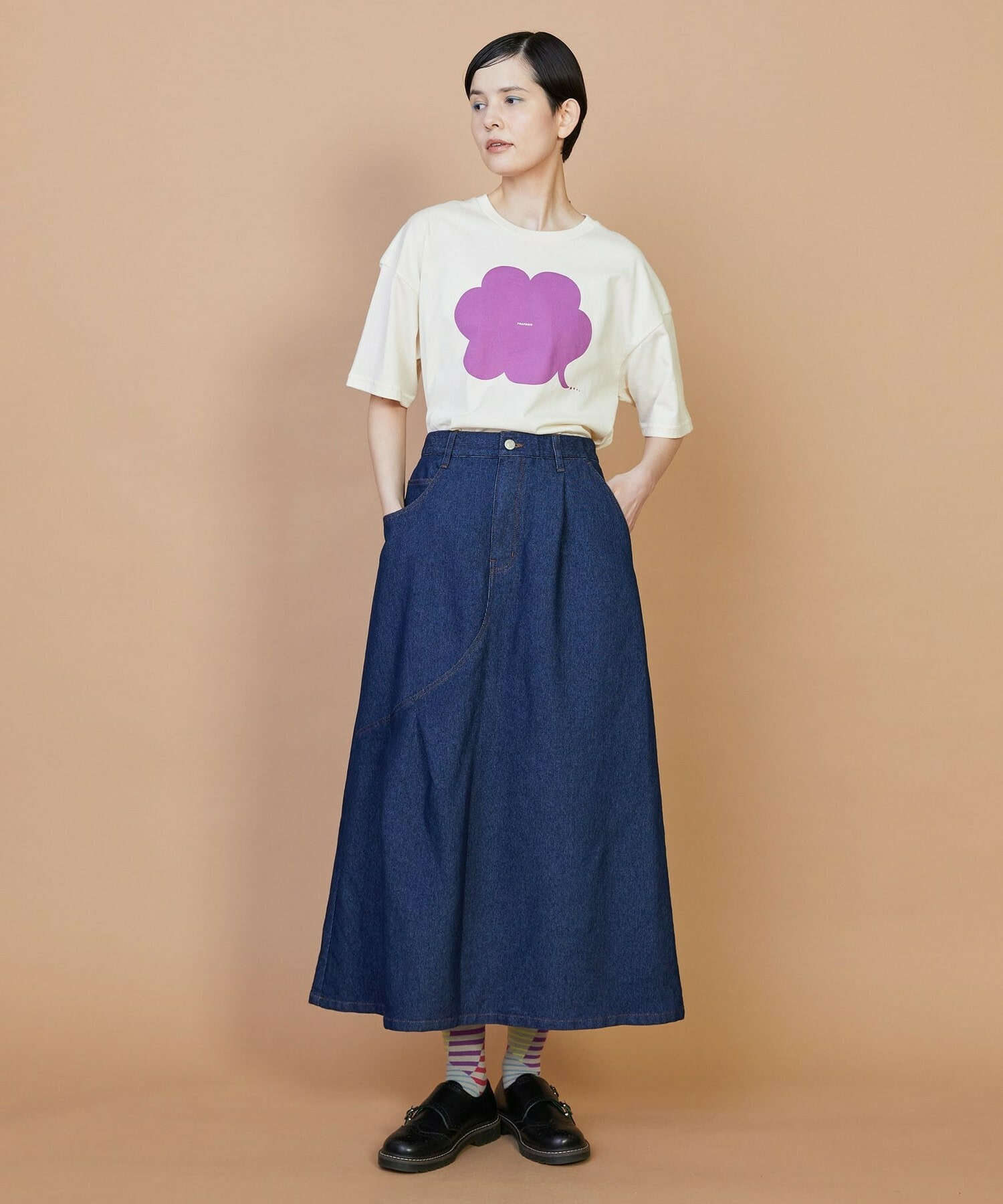 【FRAPBOIS】メッシュデニム スカート 詳細画像 ネイビー 13