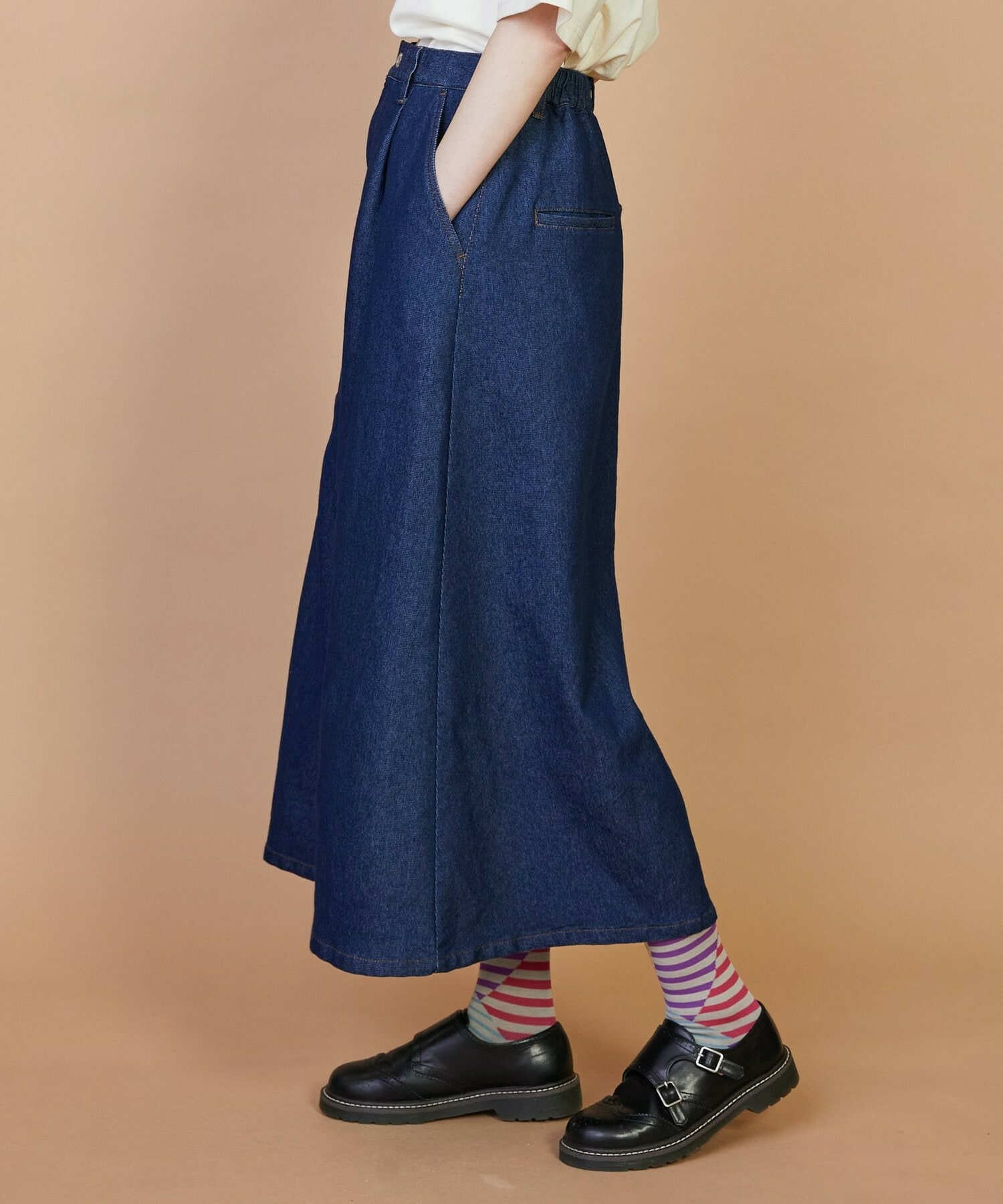 【FRAPBOIS】メッシュデニム スカート 詳細画像 ネイビー 7