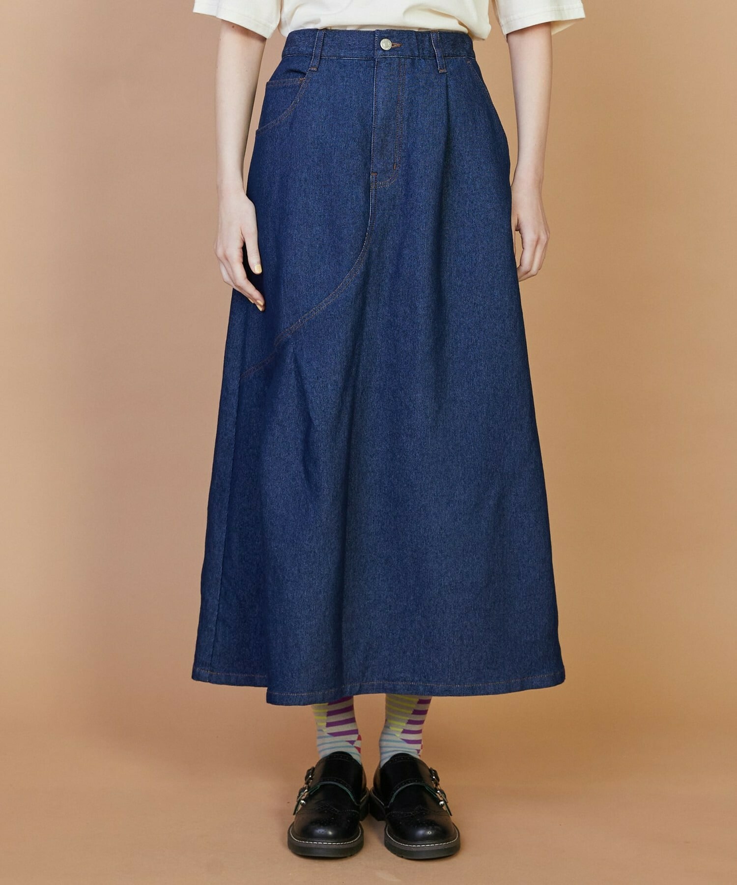 【FRAPBOIS】メッシュデニム スカート 詳細画像 ネイビー 1