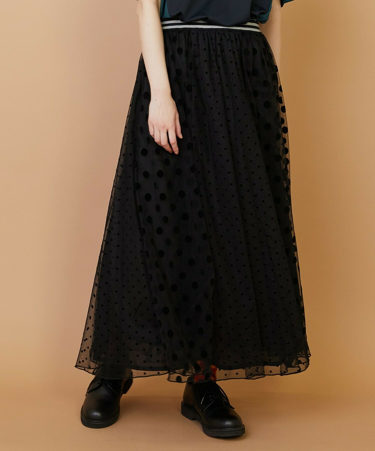 【FRAPBOIS】チュールスカート 詳細画像 ブラック 1