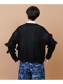 【FRAPBOIS】シアーフリル カーディガン 詳細画像 ブラック 11