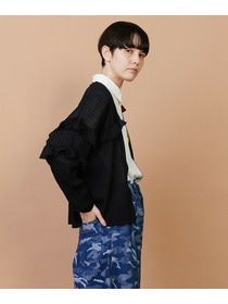 【FRAPBOIS】シアーフリル カーディガン 詳細画像 ブラック 12