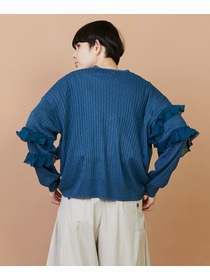 【FRAPBOIS】シアーフリル カーディガン 詳細画像 ブラック 2