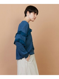 【FRAPBOIS】シアーフリル カーディガン 詳細画像 ブラック 3