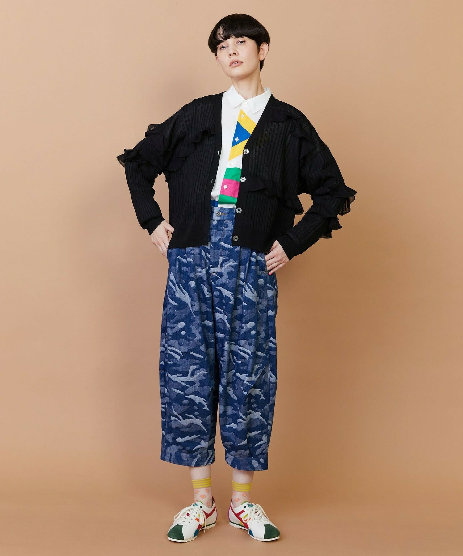 【FRAPBOIS】シアーフリル カーディガン 詳細画像 ブラック 13