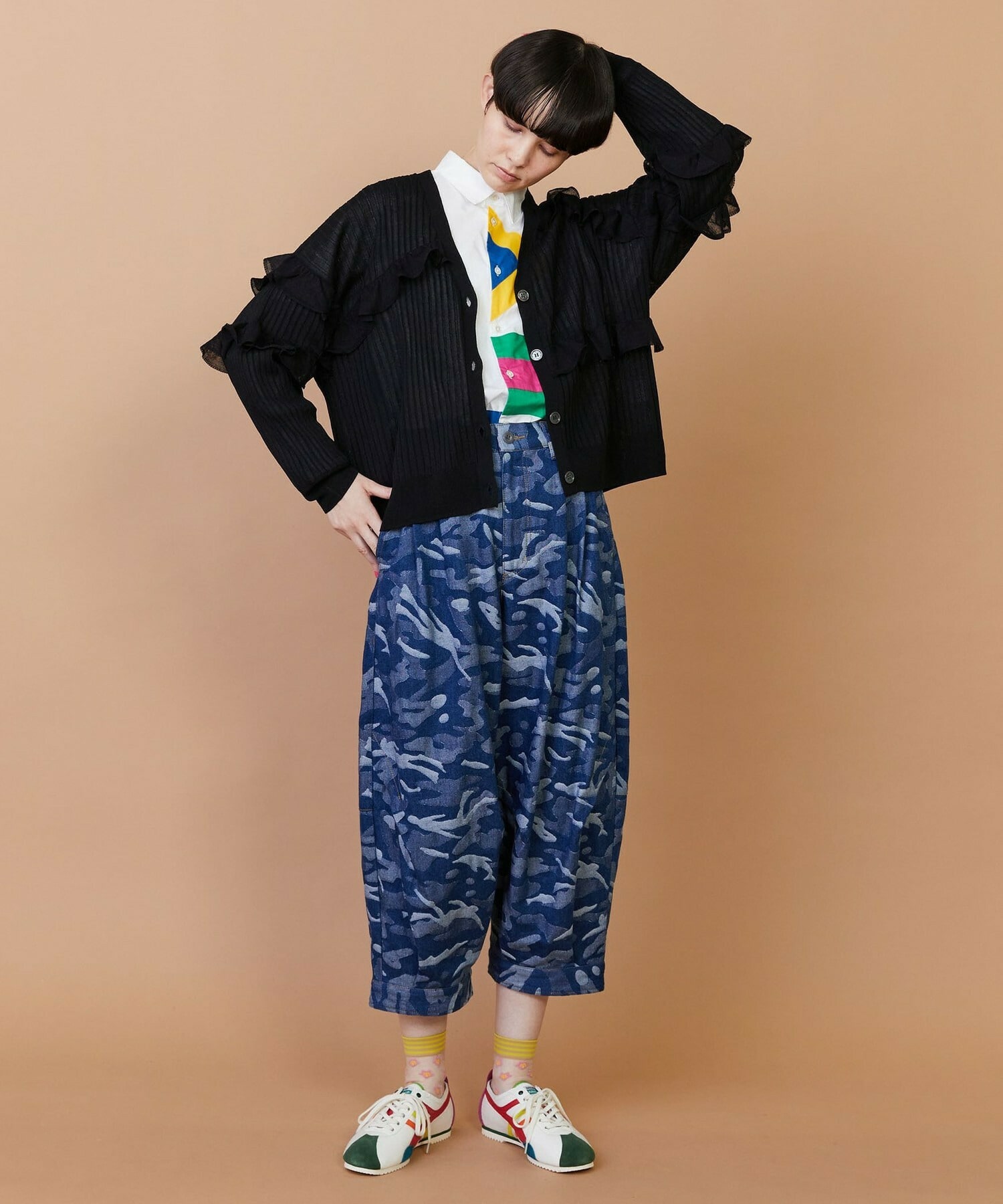 【FRAPBOIS】シアーフリル カーディガン 詳細画像 ブラック 14