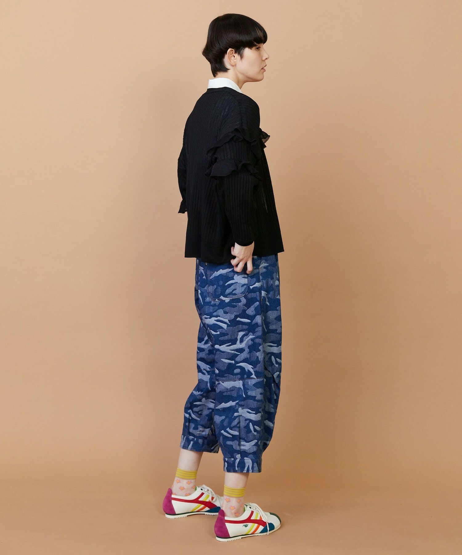 【FRAPBOIS】シアーフリル カーディガン 詳細画像 ブラック 15