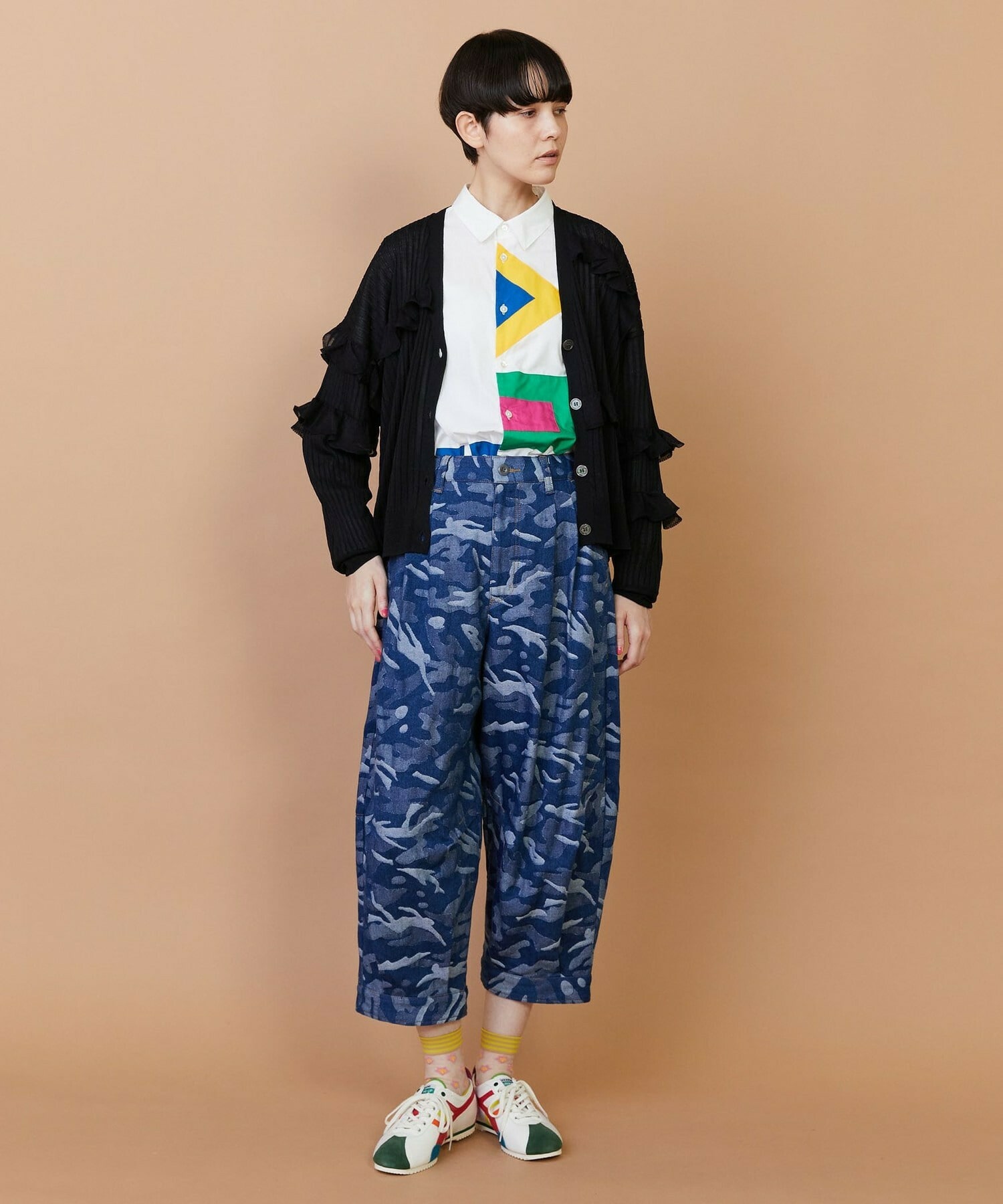 【FRAPBOIS】シアーフリル カーディガン 詳細画像 ブラック 16