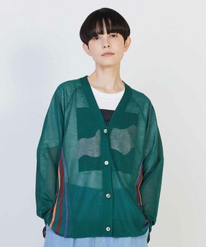 【FRAPBOIS】シアープリーツ カーディガン 詳細画像 グリーン 1