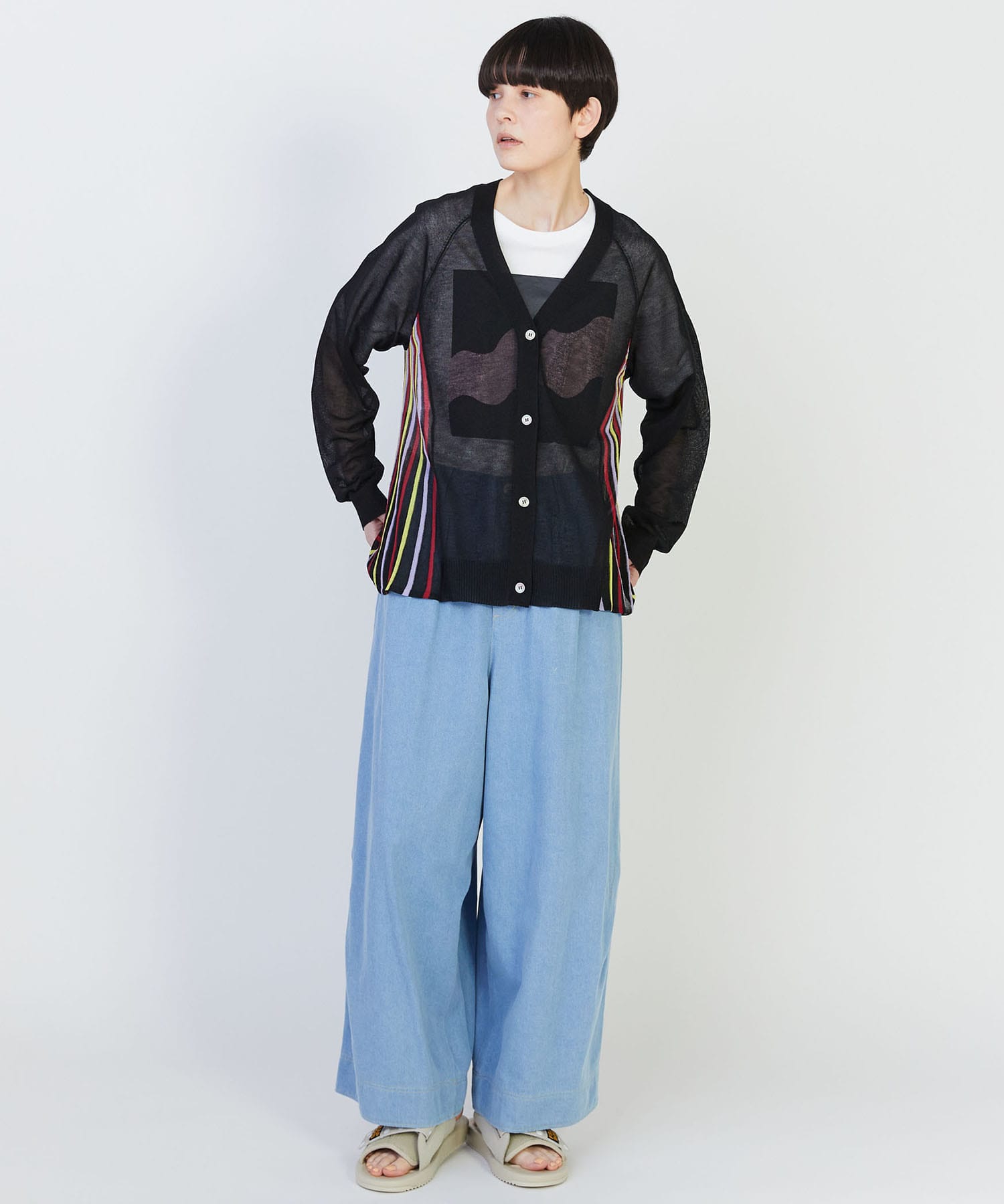 【FRAPBOIS】シアープリーツ カーディガン 詳細画像 ブラック 13