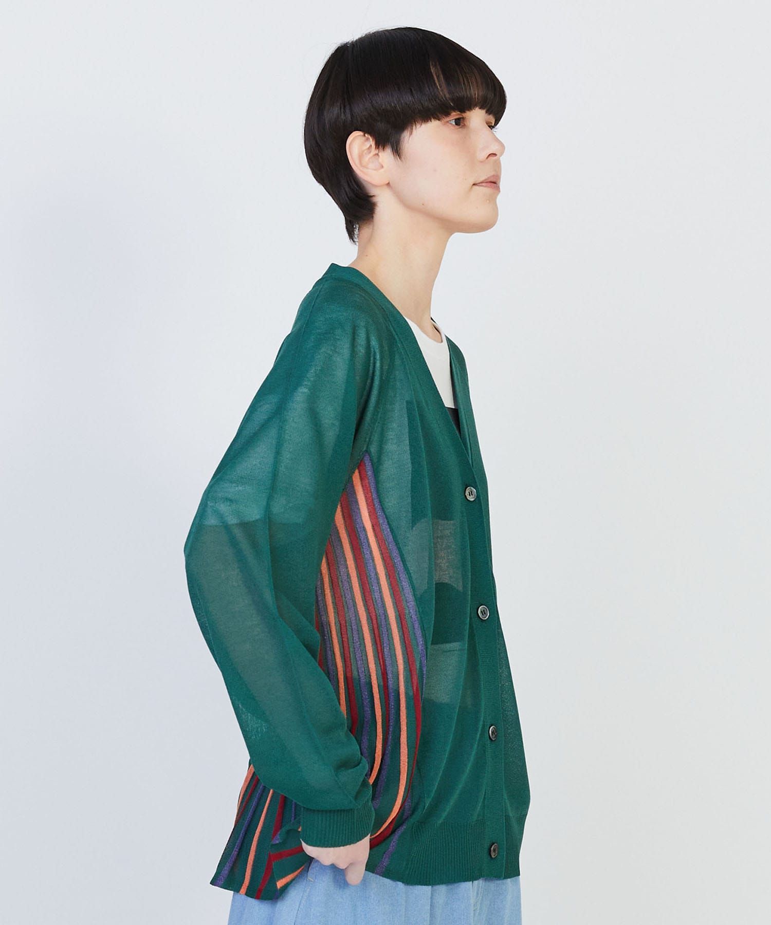 【FRAPBOIS】シアープリーツ カーディガン 詳細画像 ブラック 3