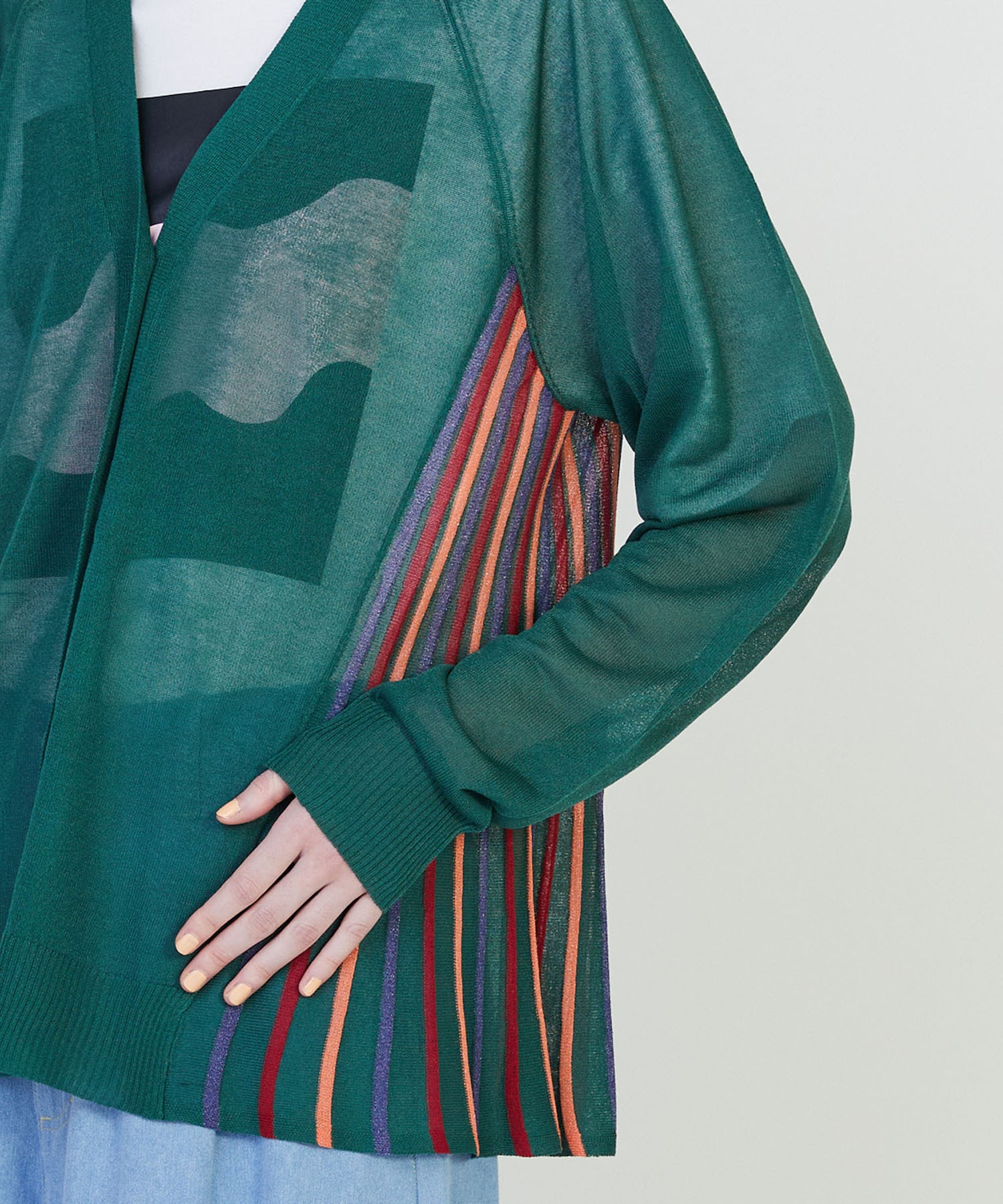 【FRAPBOIS】シアープリーツ カーディガン 詳細画像 ブラック 4