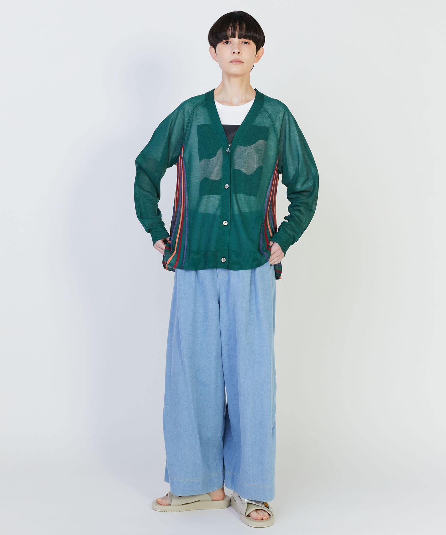 【FRAPBOIS】シアープリーツ カーディガン 詳細画像 ブラック 7