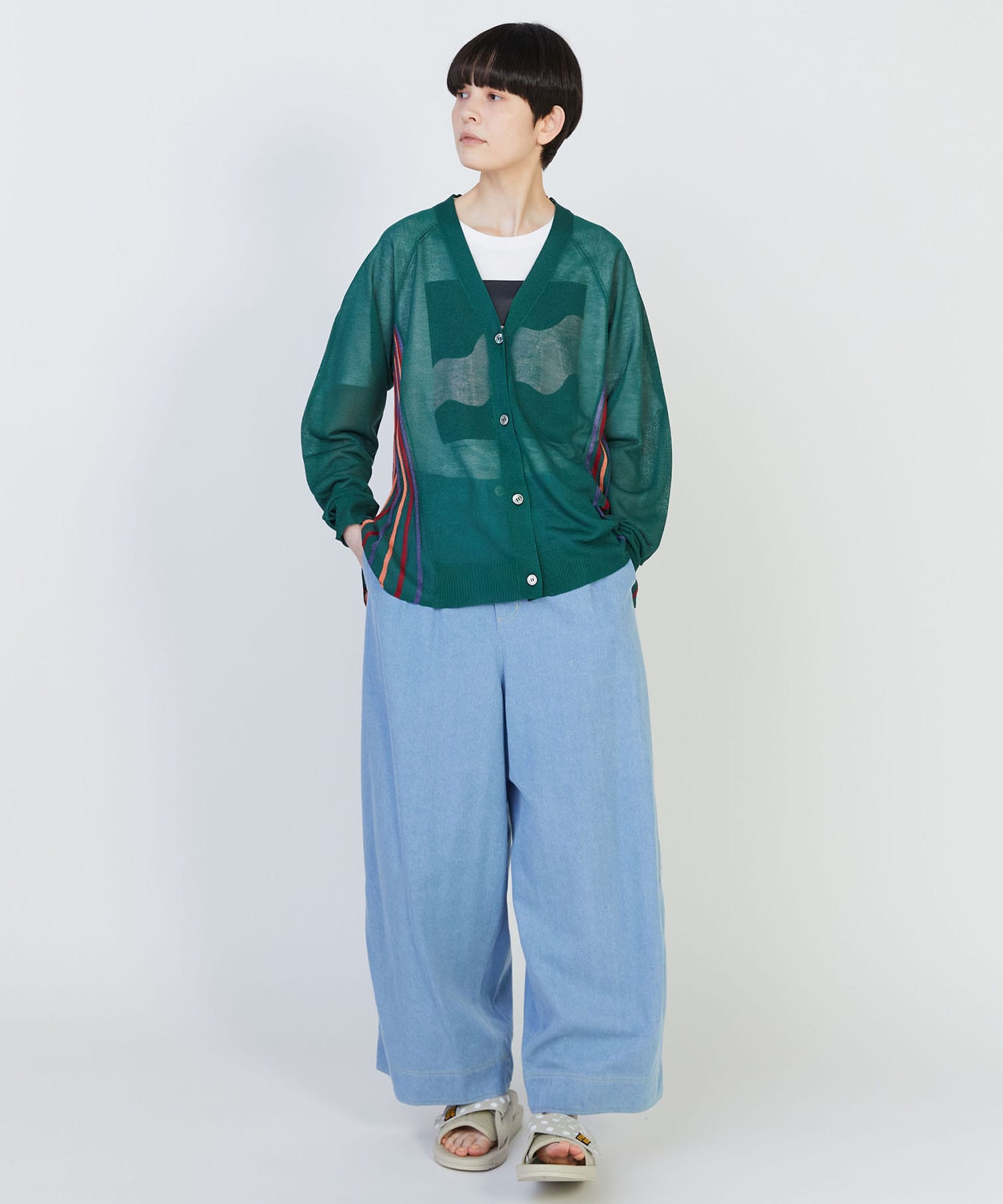 【FRAPBOIS】シアープリーツ カーディガン 詳細画像 ブラック 9