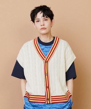 【FRAPBOIS】ラインケーブル ベスト 詳細画像 オフホワイト 1