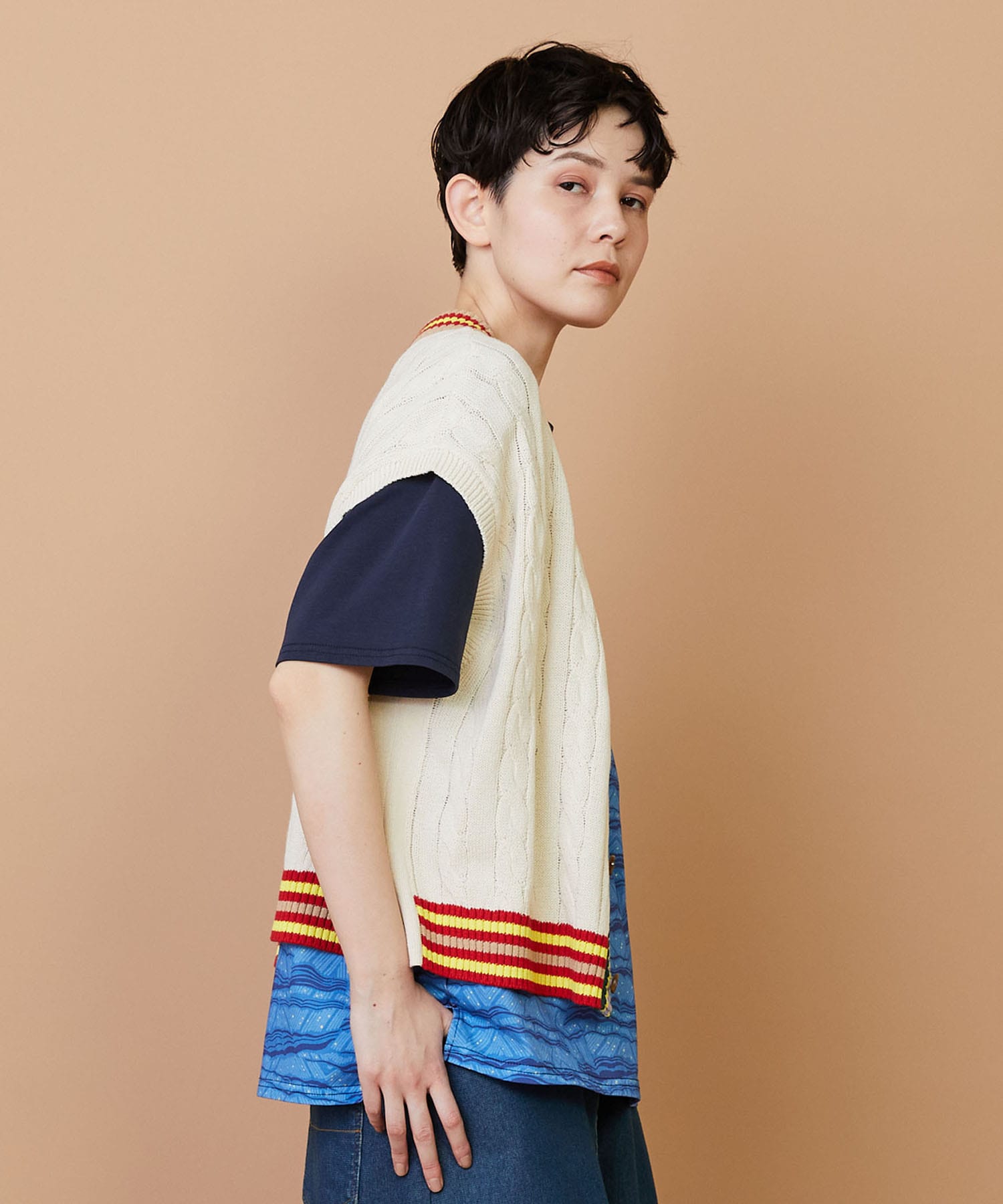 【FRAPBOIS】ラインケーブル ベスト 詳細画像 オフホワイト 11