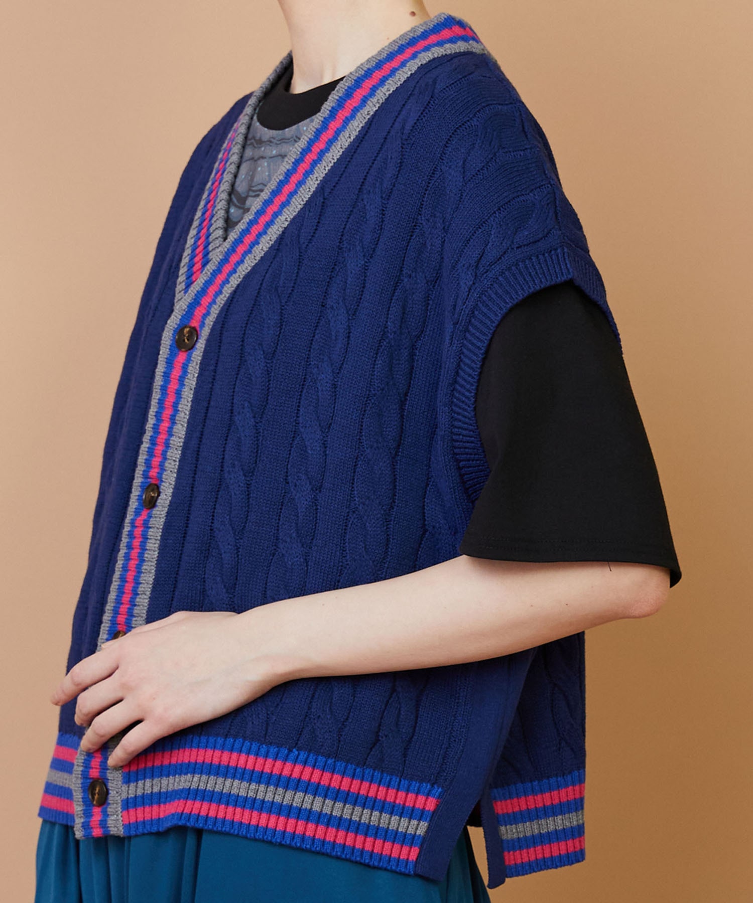 【FRAPBOIS】ラインケーブル ベスト 詳細画像 オフホワイト 4