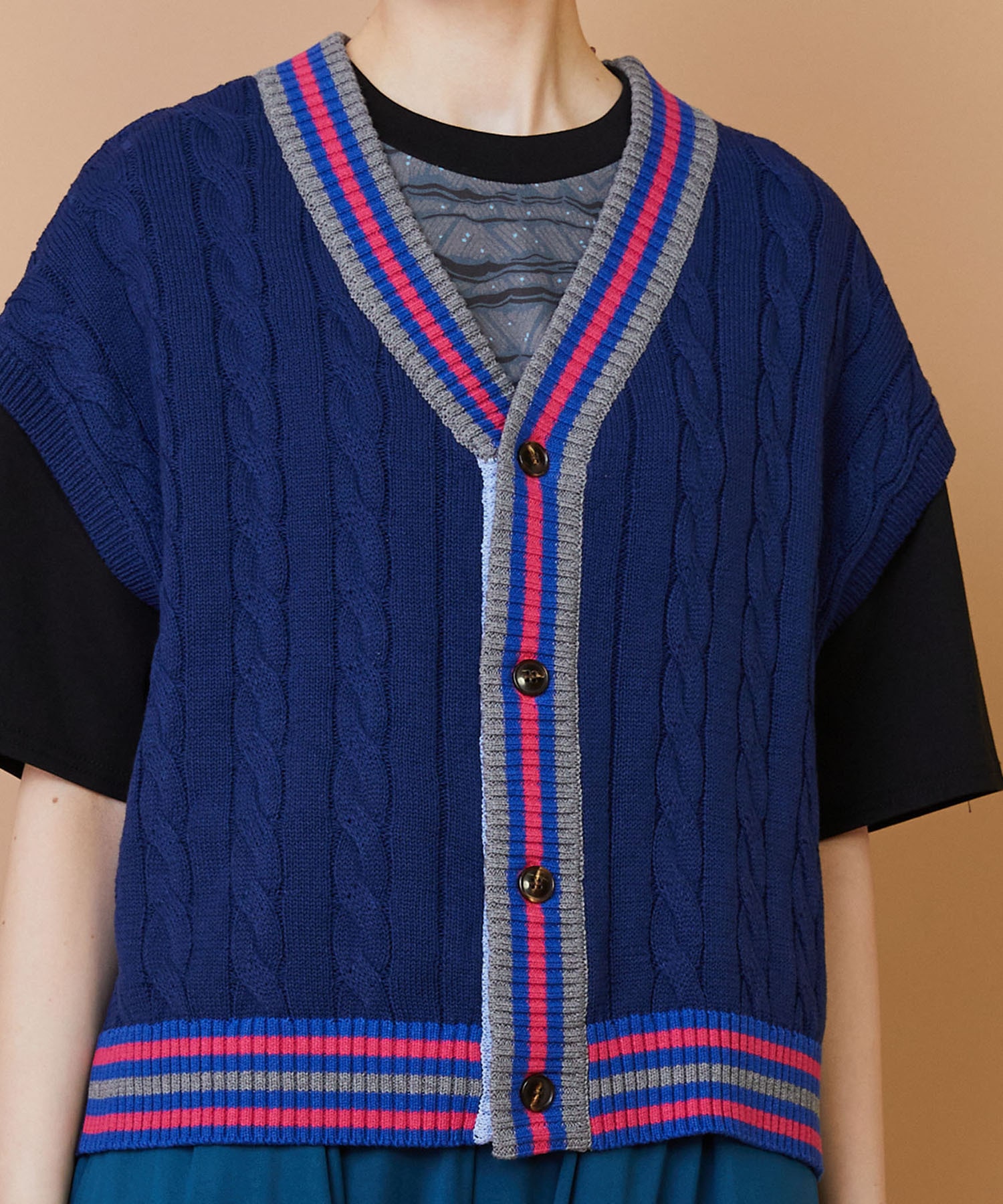 【FRAPBOIS】ラインケーブル ベスト 詳細画像 オフホワイト 5