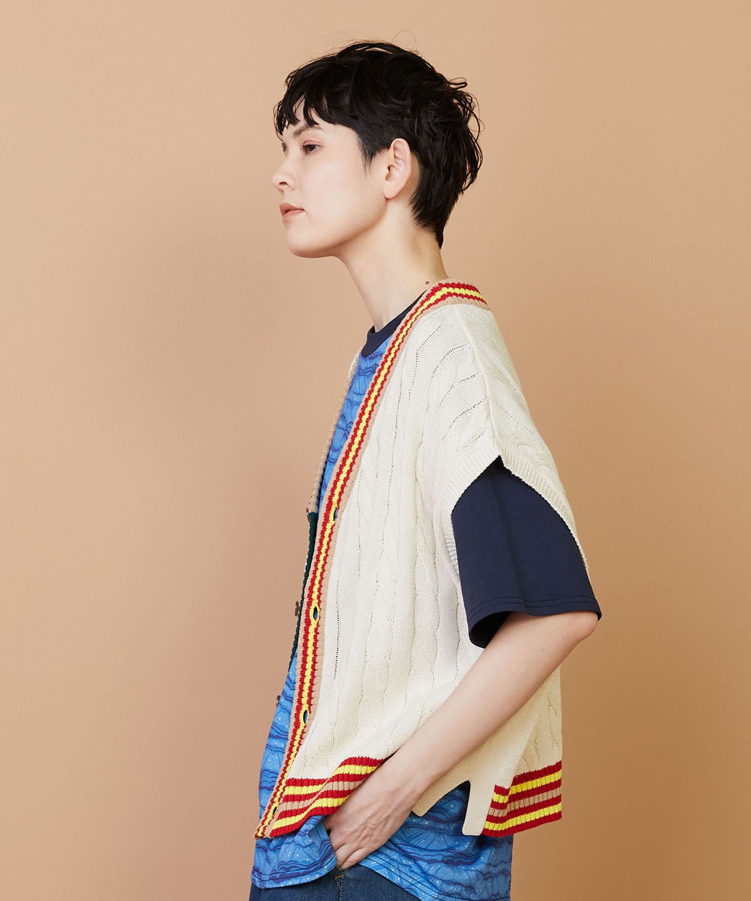 【FRAPBOIS】ラインケーブル ベスト 詳細画像 オフホワイト 9