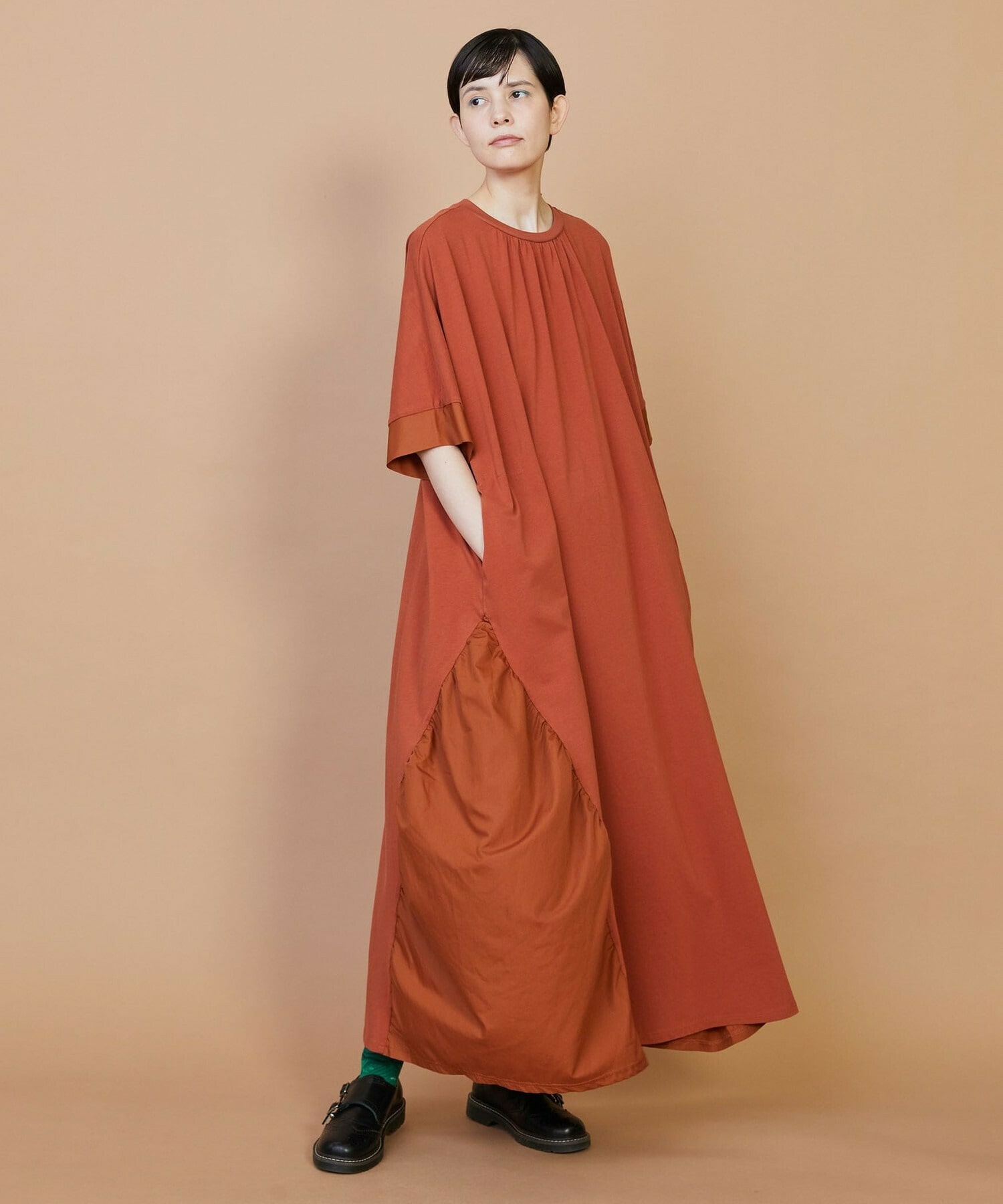 【FRAPBOIS】トリムワンピ 詳細画像 レンガ 1