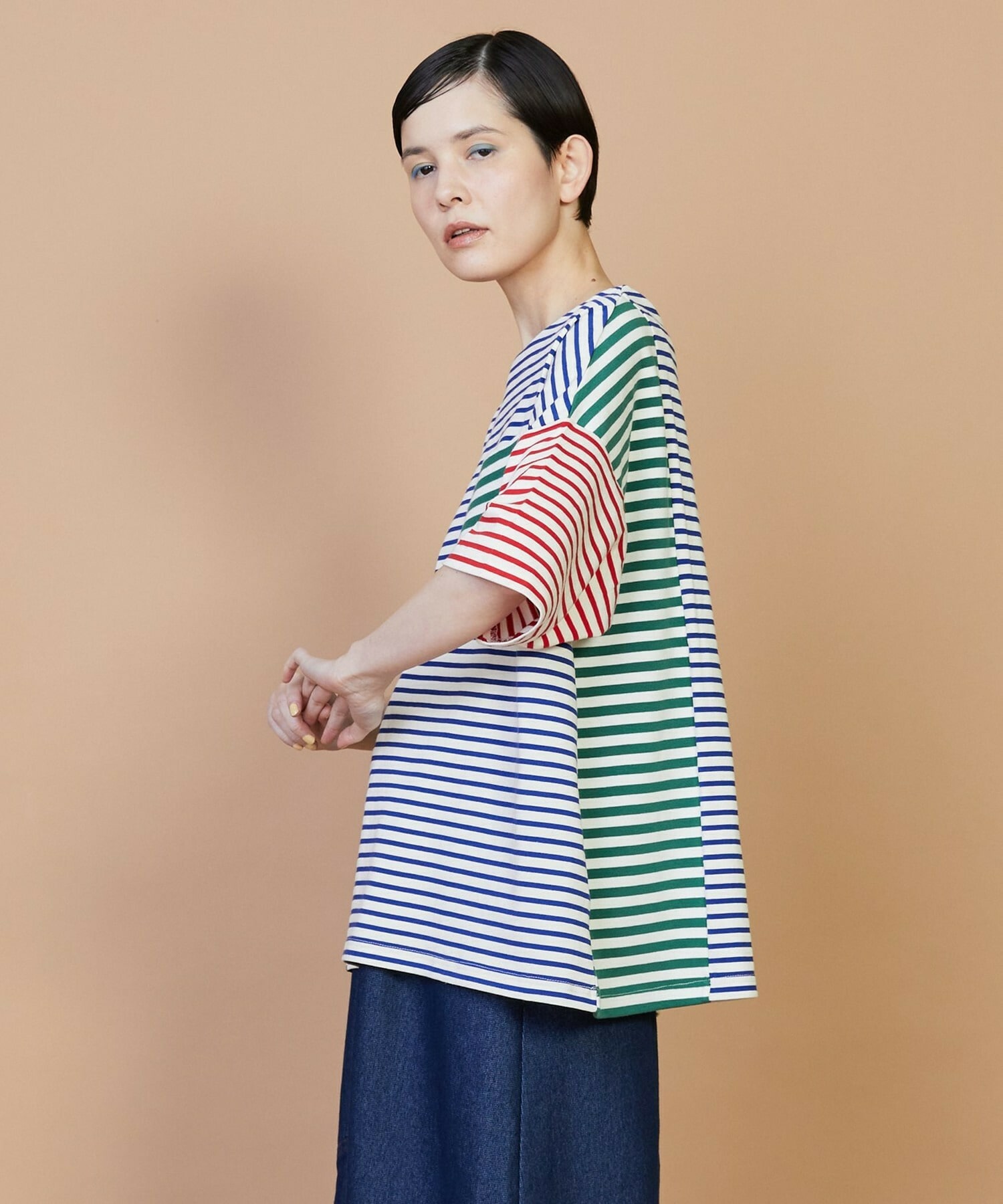 【FRAPBOIS】クワトロボーダー カットソー 詳細画像 ブラック 1