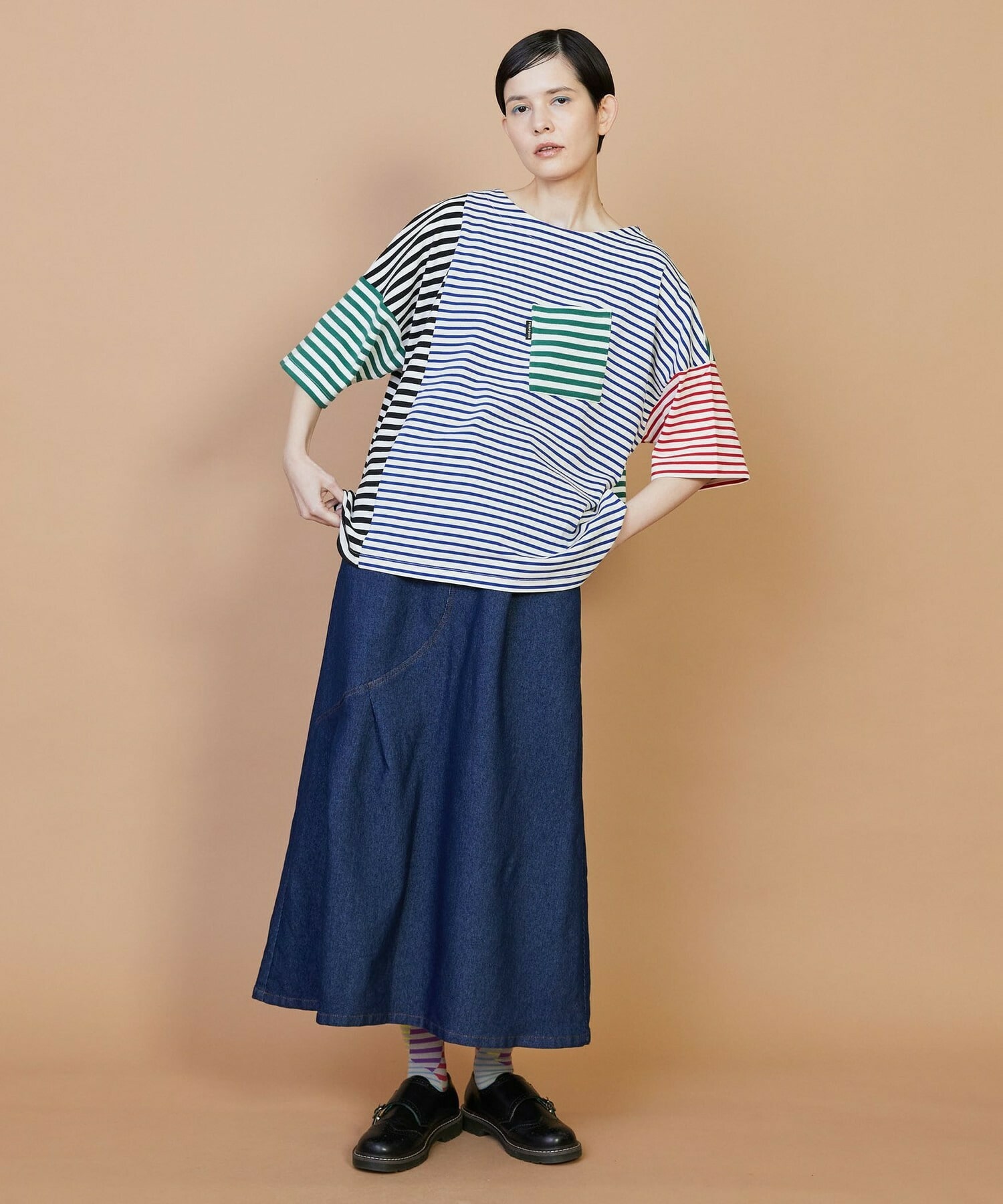 【FRAPBOIS】クワトロボーダー カットソー 詳細画像 ブラック 11