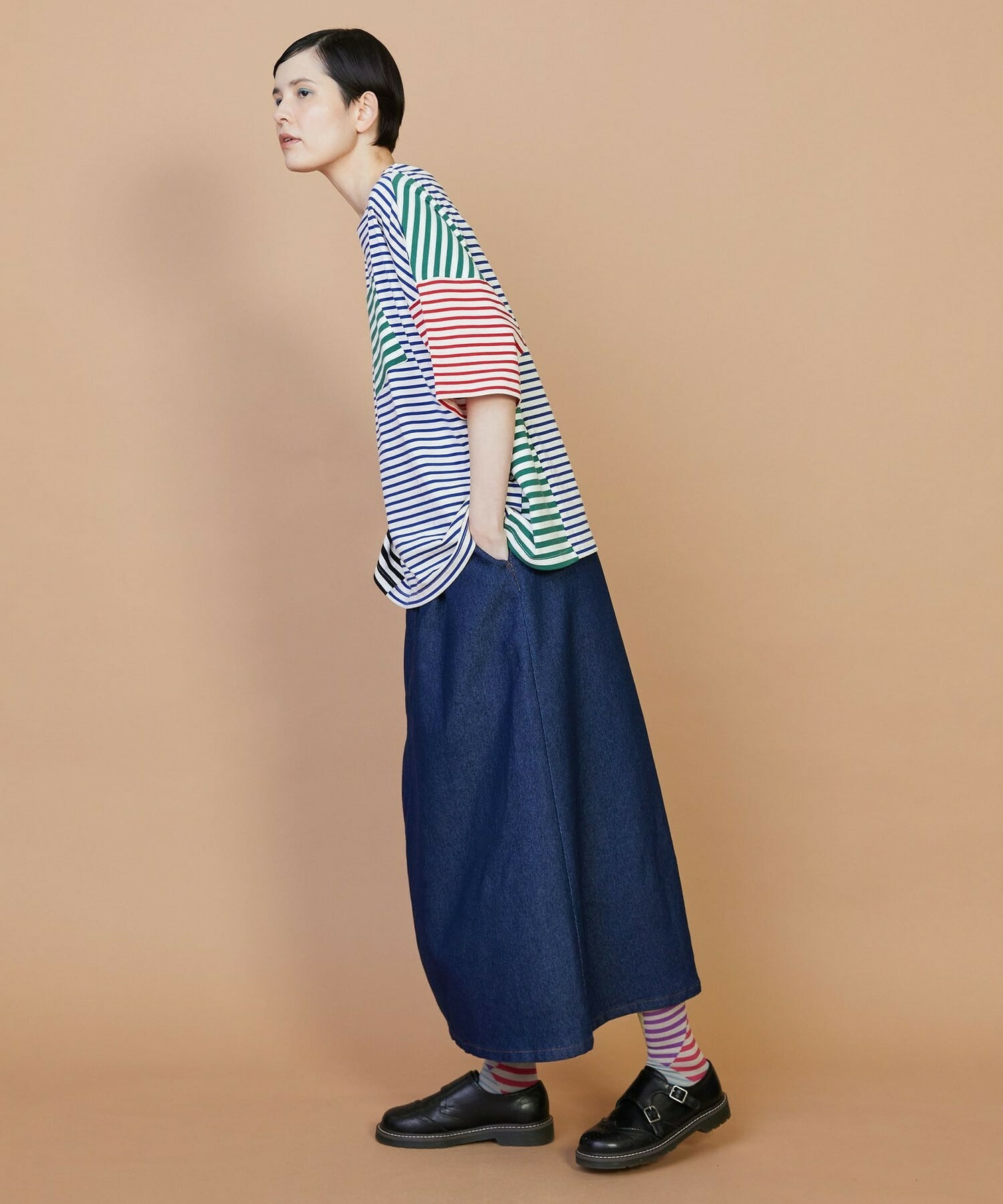 【FRAPBOIS】クワトロボーダー カットソー 詳細画像 ブラック 12