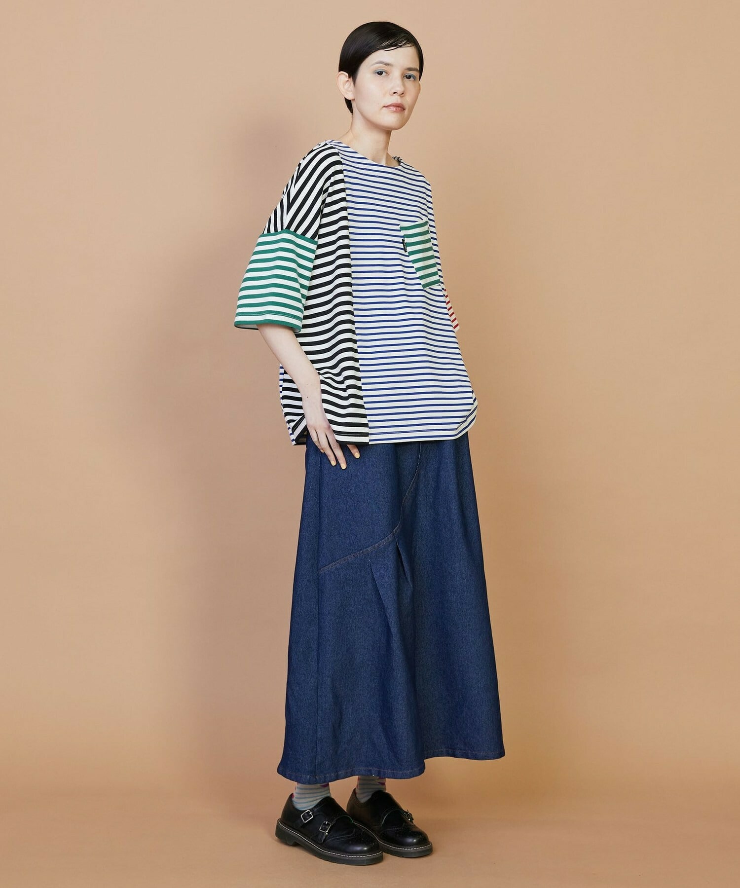 【FRAPBOIS】クワトロボーダー カットソー 詳細画像 ブラック 13