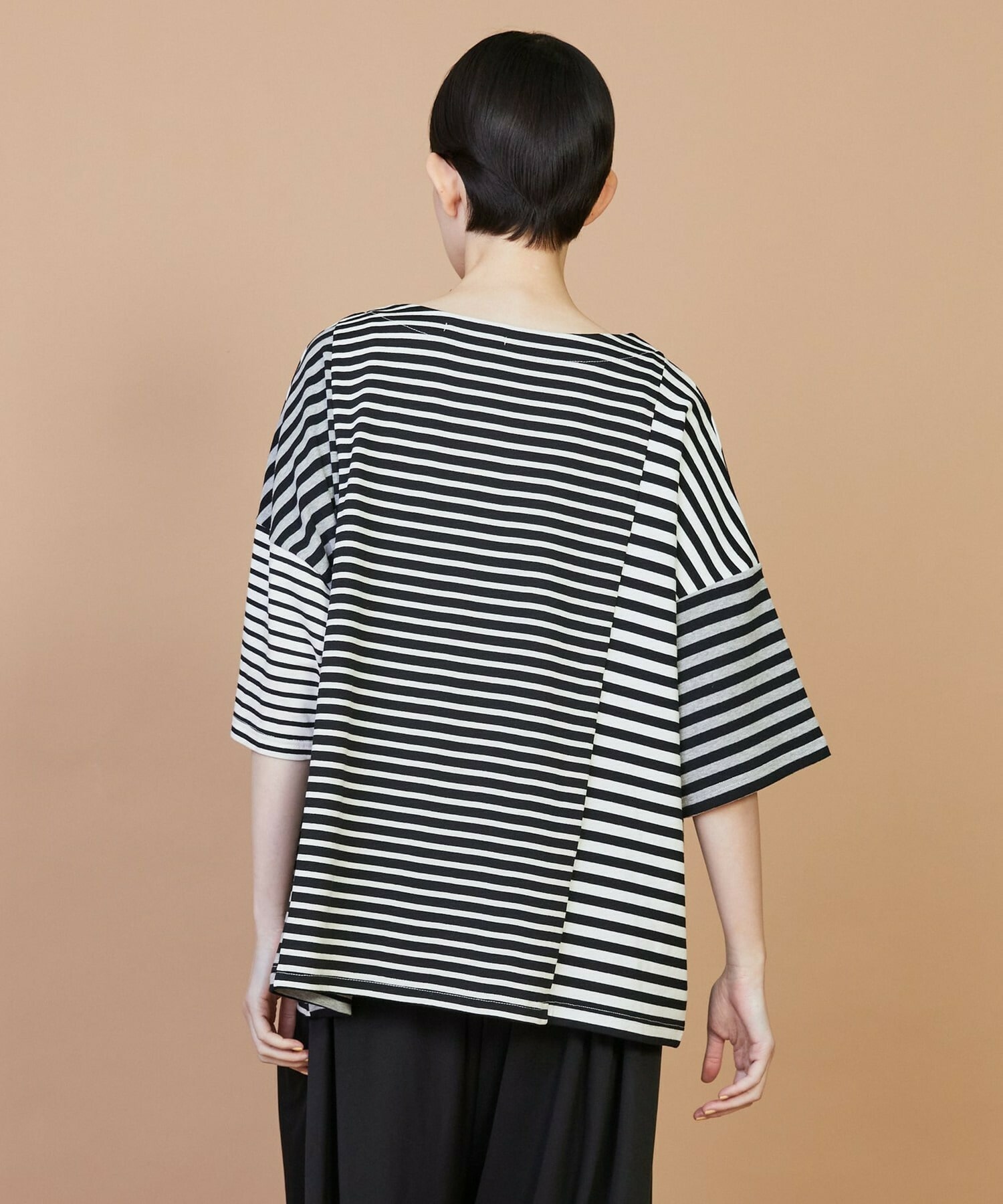 【FRAPBOIS】クワトロボーダー カットソー 詳細画像 ブラック 15