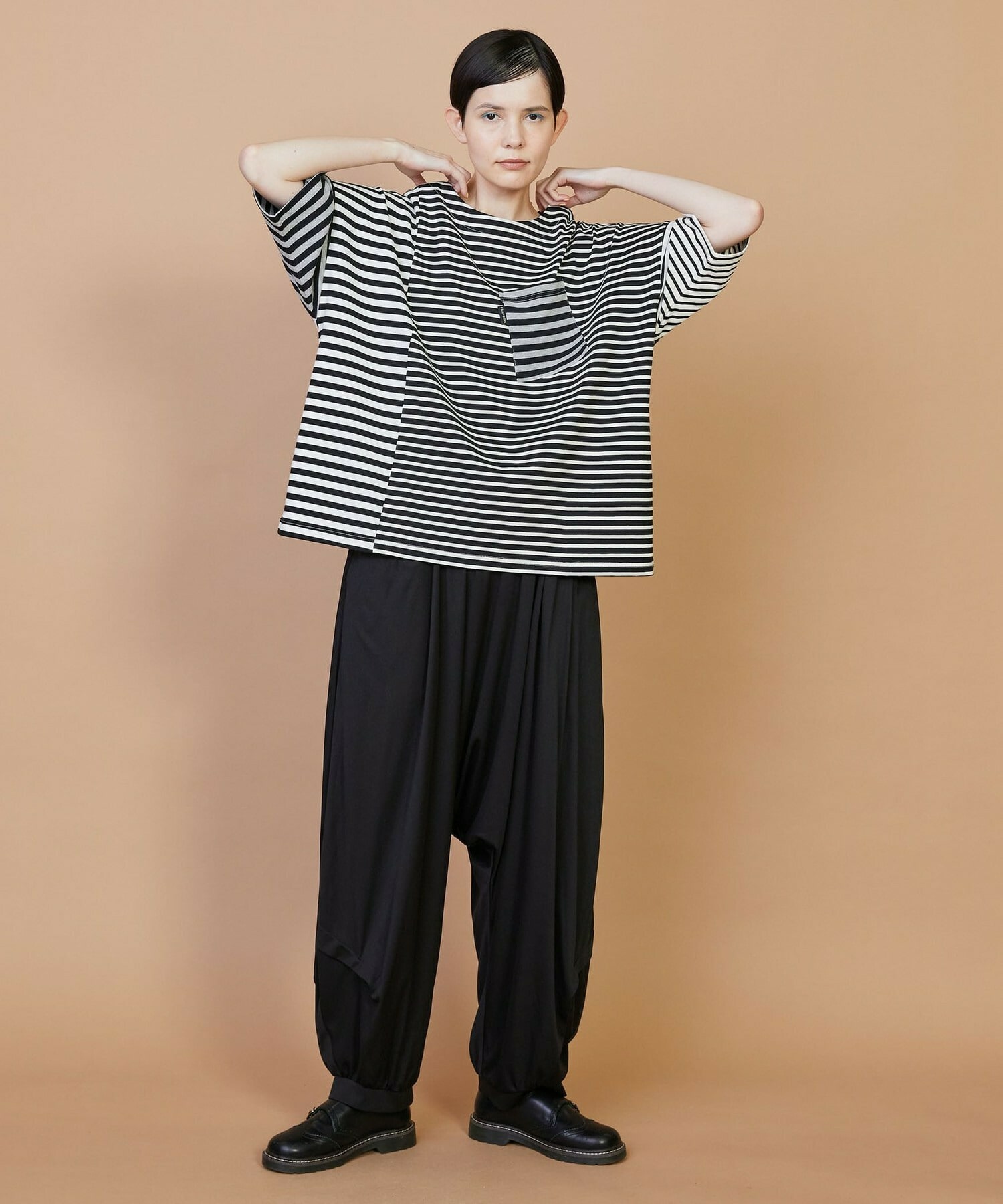 【FRAPBOIS】クワトロボーダー カットソー 詳細画像 ブラック 17