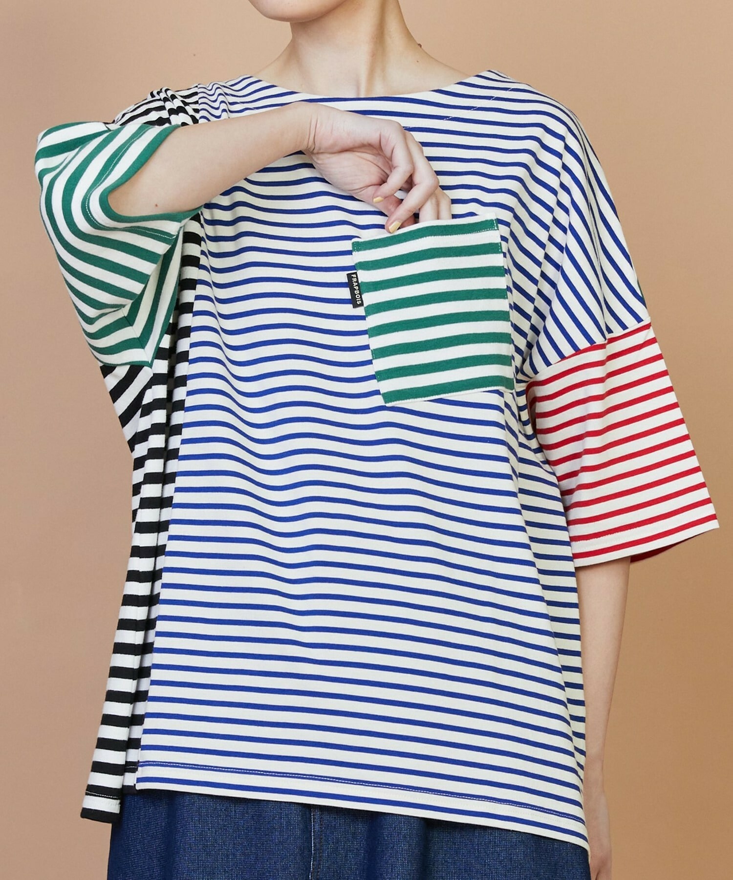 【FRAPBOIS】クワトロボーダー カットソー 詳細画像 ブラック 5