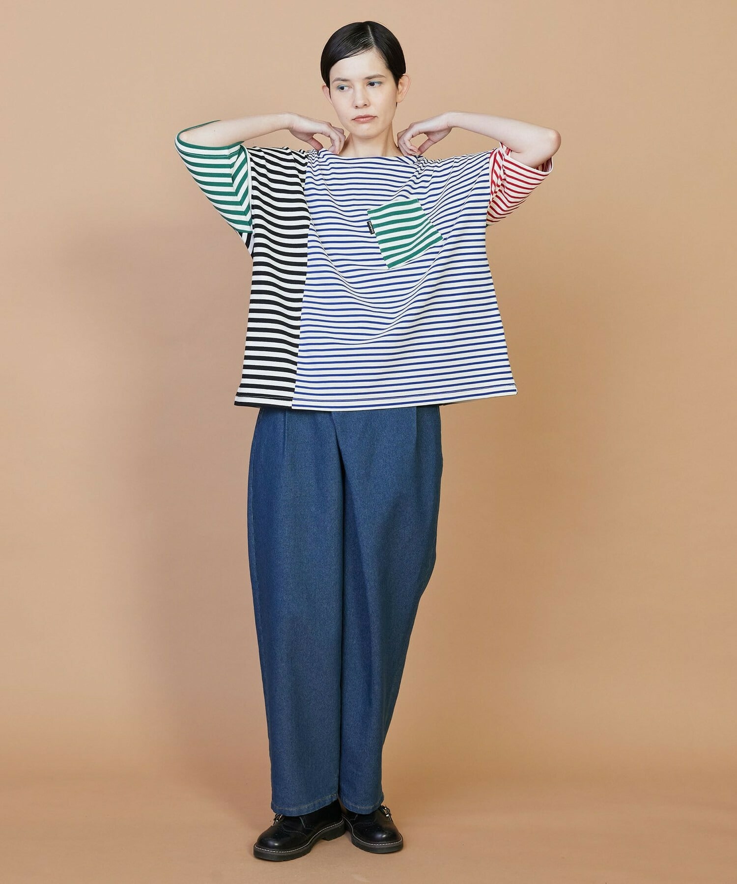 【FRAPBOIS】クワトロボーダー カットソー 詳細画像 ブラック 7