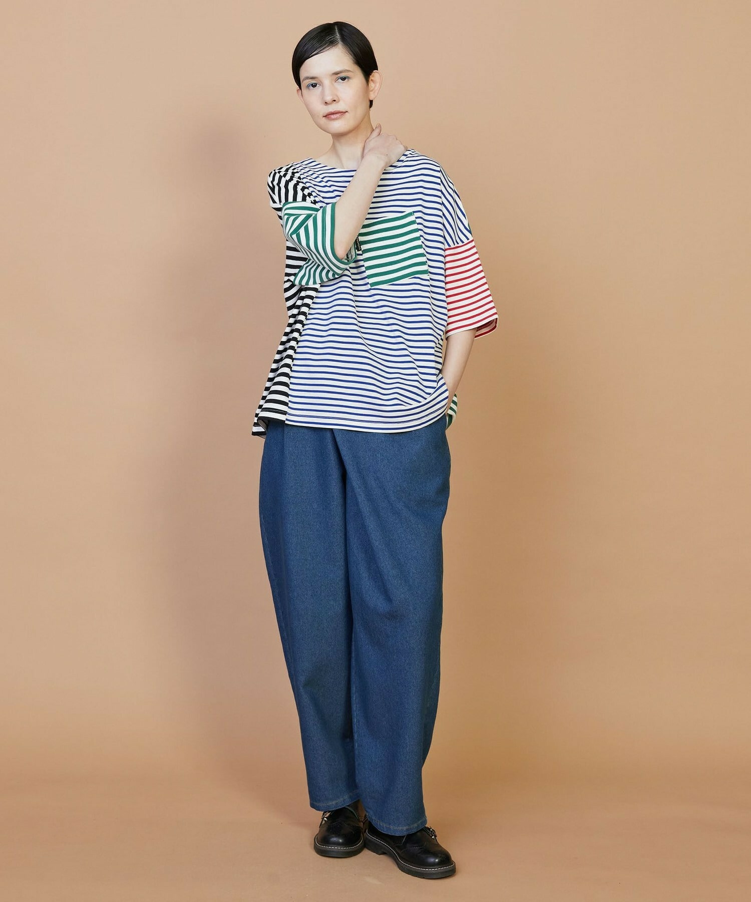 【FRAPBOIS】クワトロボーダー カットソー 詳細画像 ブラック 8