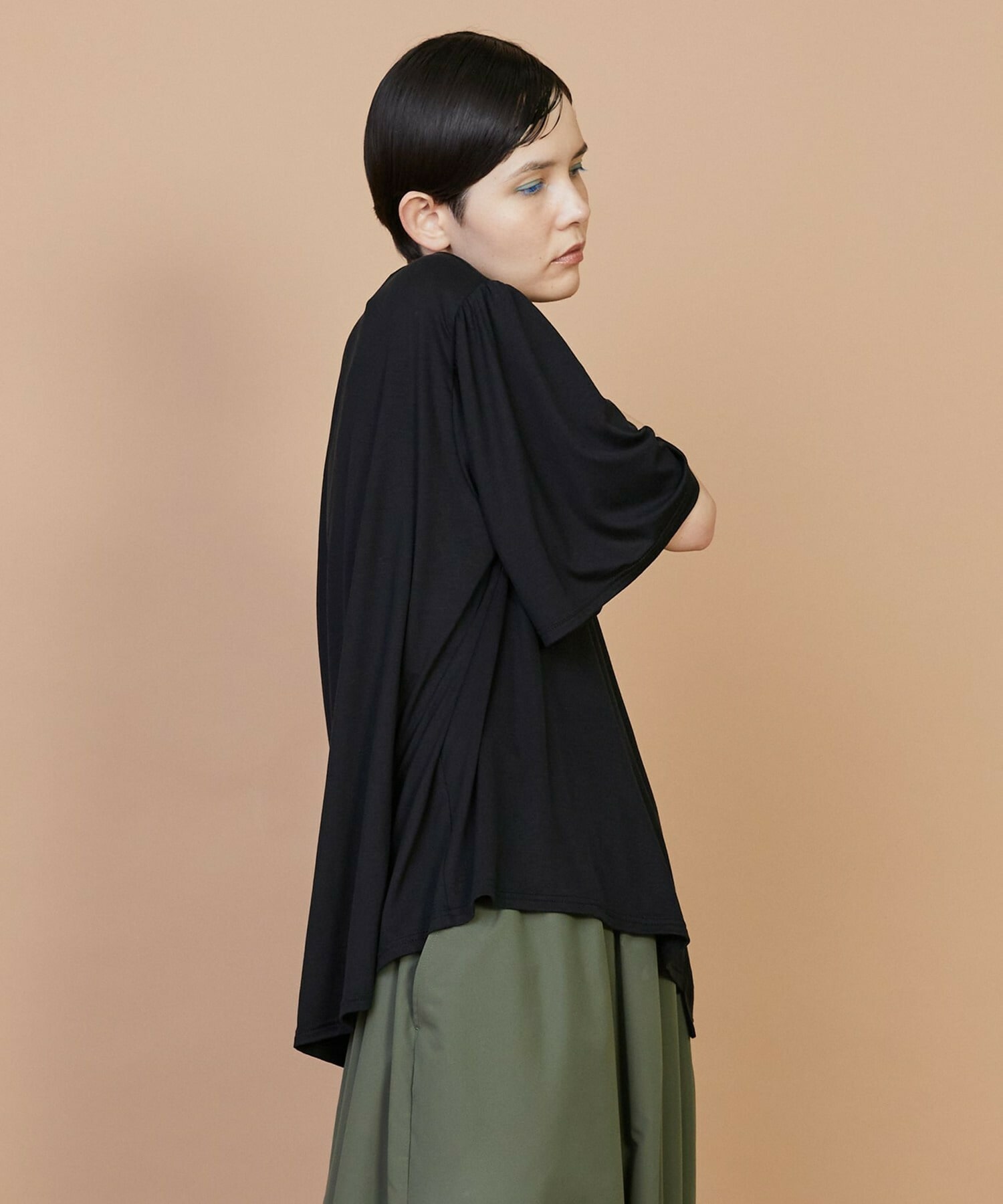 【FRAPBOIS】パネルギャザー カットソー 詳細画像 ブラック 10