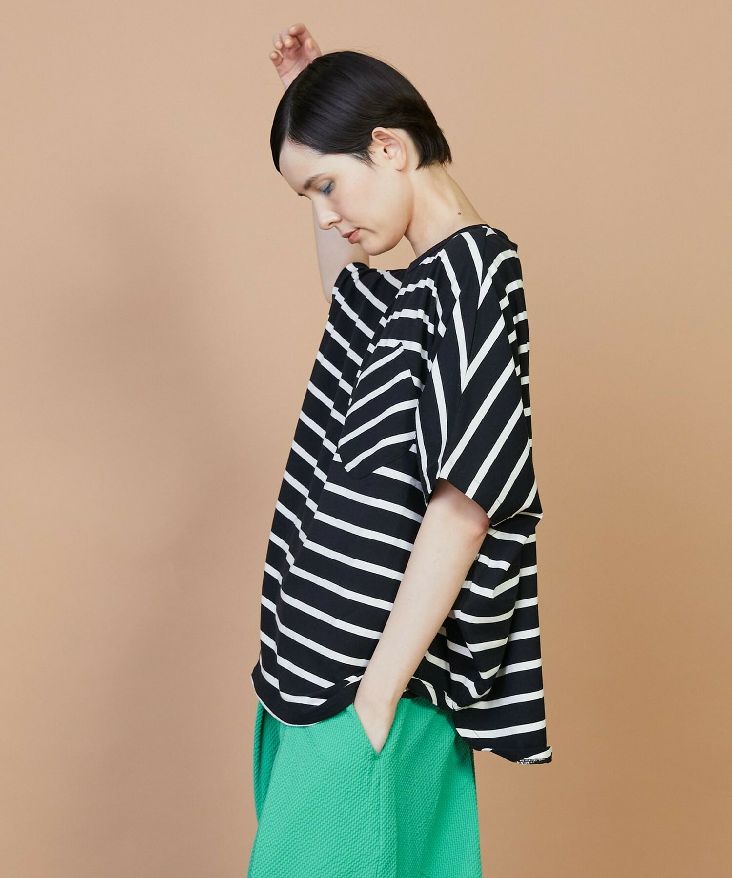 【FRAPBOIS】サークルボーダー カットソー 詳細画像 ブラック 14