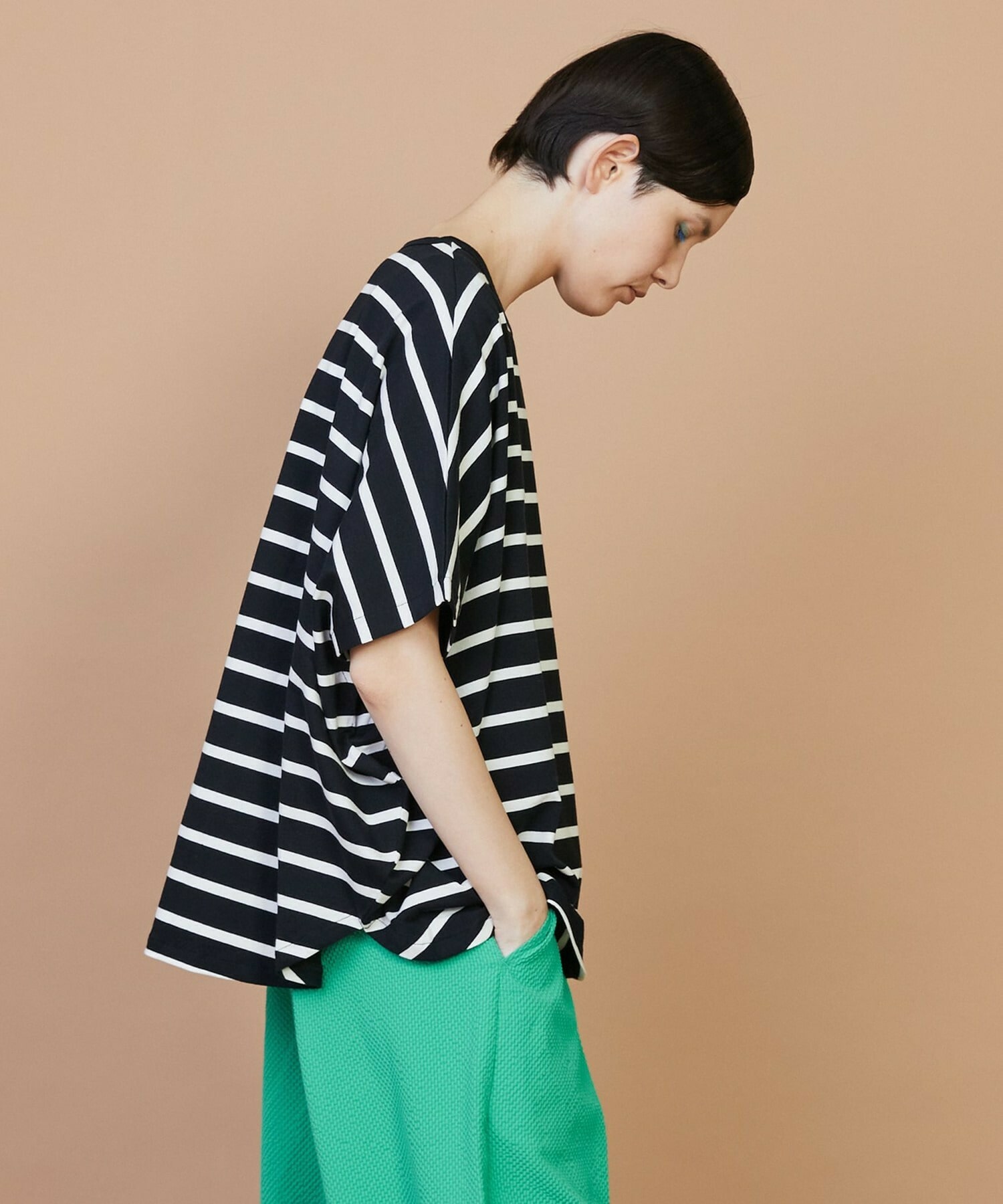 【FRAPBOIS】サークルボーダー カットソー 詳細画像 ブラック 16