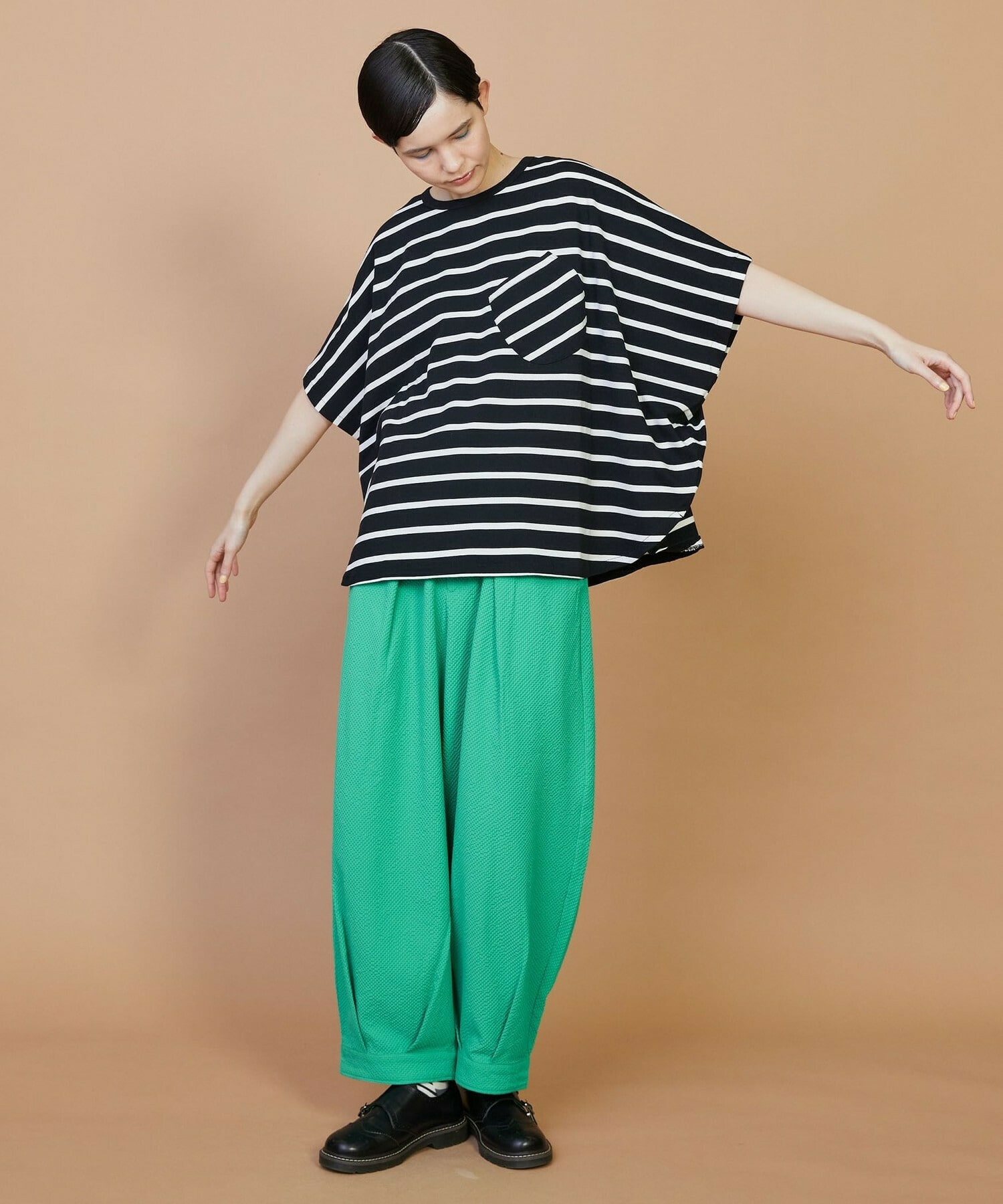 【FRAPBOIS】サークルボーダー カットソー 詳細画像 ブラック 17