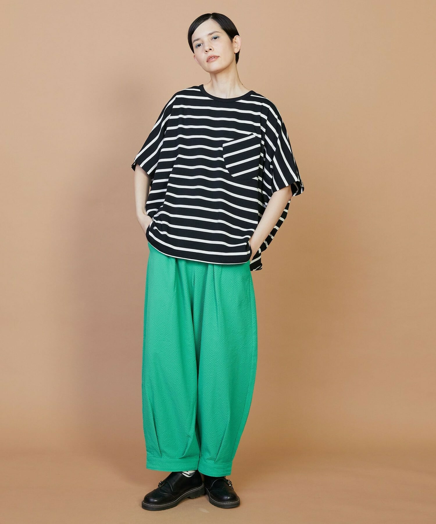 【FRAPBOIS】サークルボーダー カットソー 詳細画像 ブラック 18